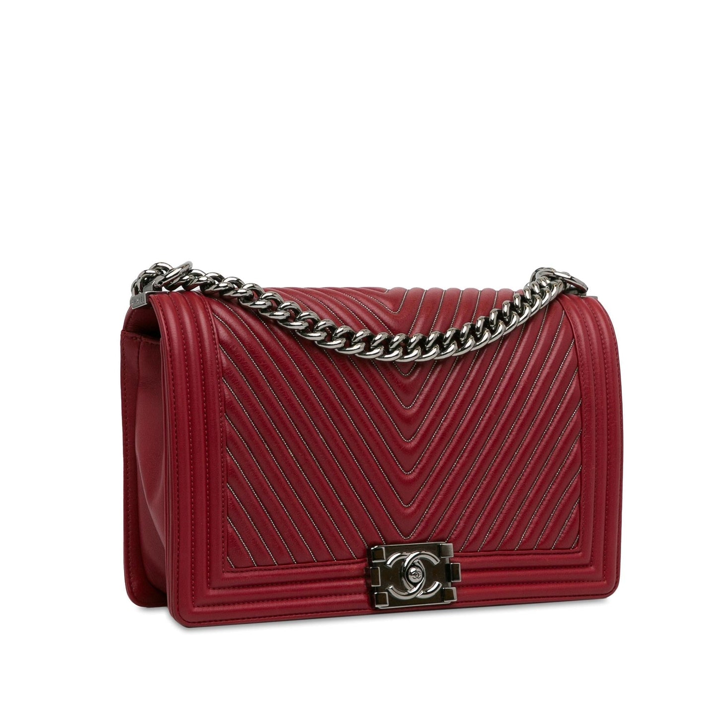 Chanel Embellished Calfskin Chevron Boy Flap SHG-HF4Dqm Handbag