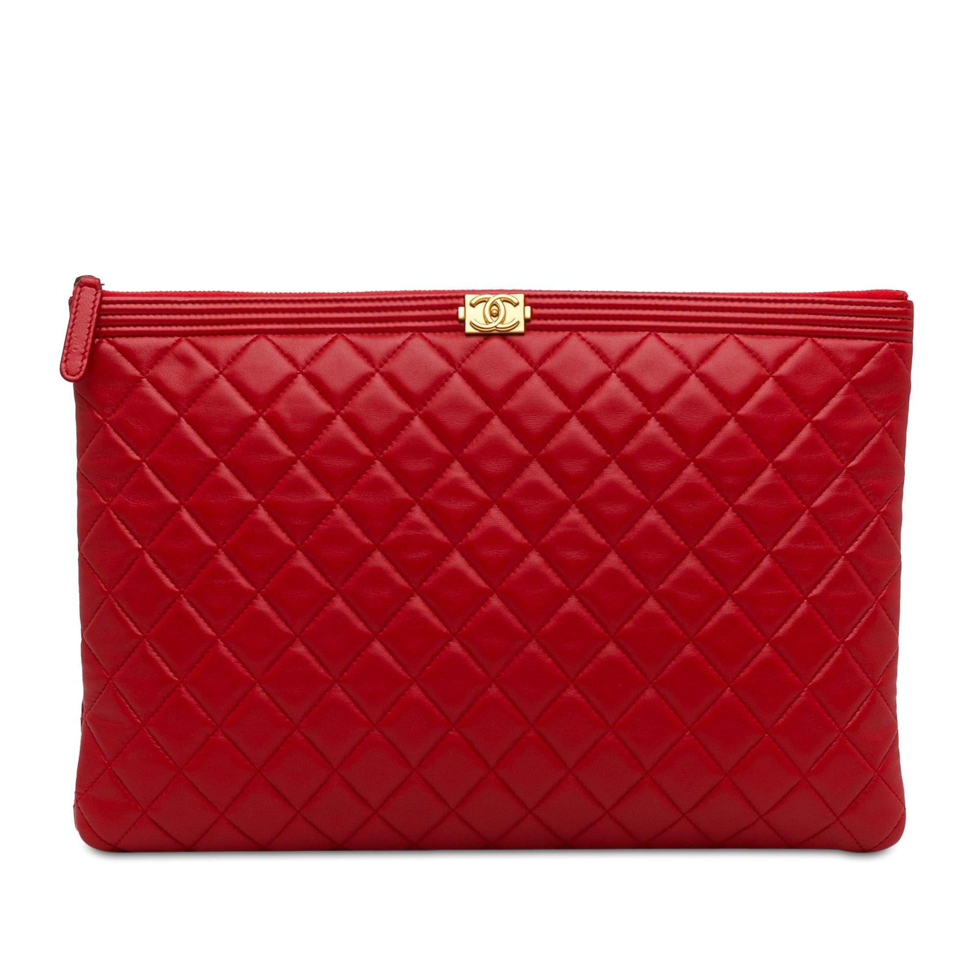 Chanel Lambskin Boy Zip SHG-ZB17in Handbag