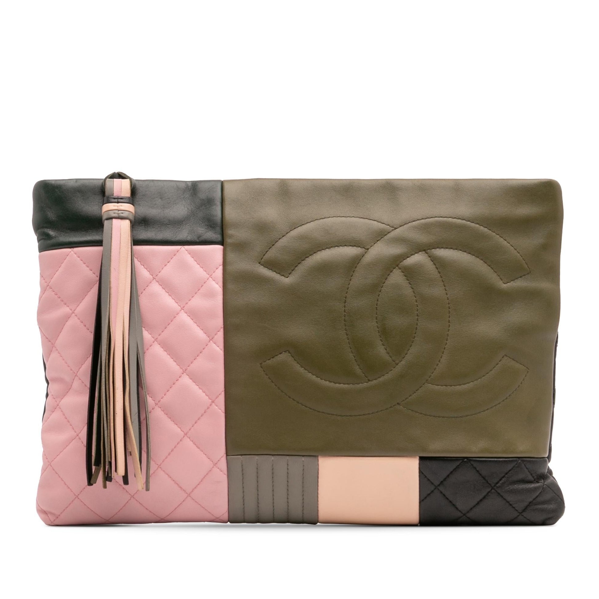 Chanel Lambskin Colorblock Patchwork O Handbag