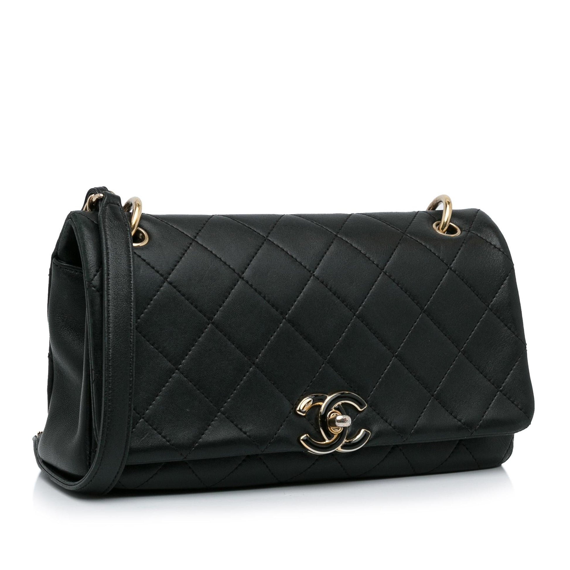 Chanel Lambskin Twist Enamel CC Flap Handbag