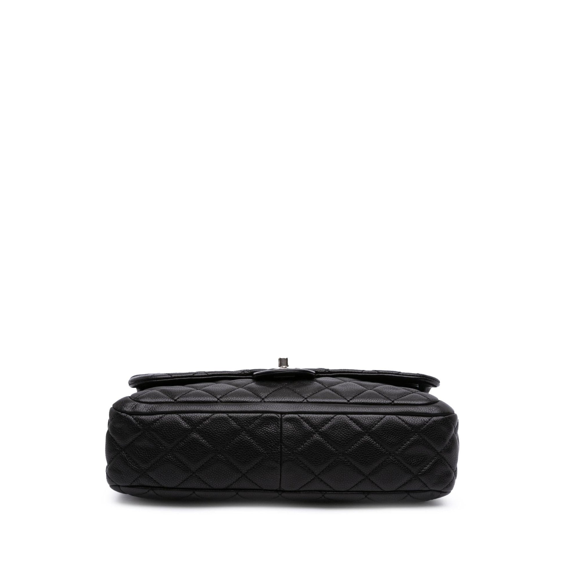 Chanel Quilted Caviar Now Forever Flap Handbag