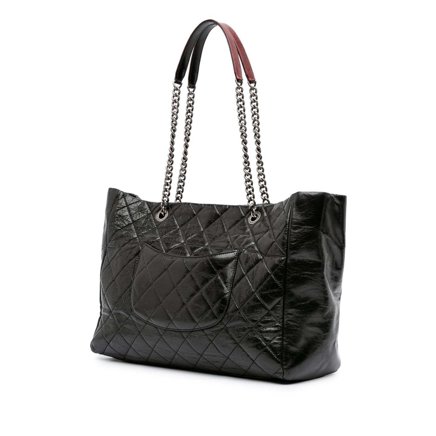 Chanel Quilted Glazed Calfskin Duo Color Tote Bag