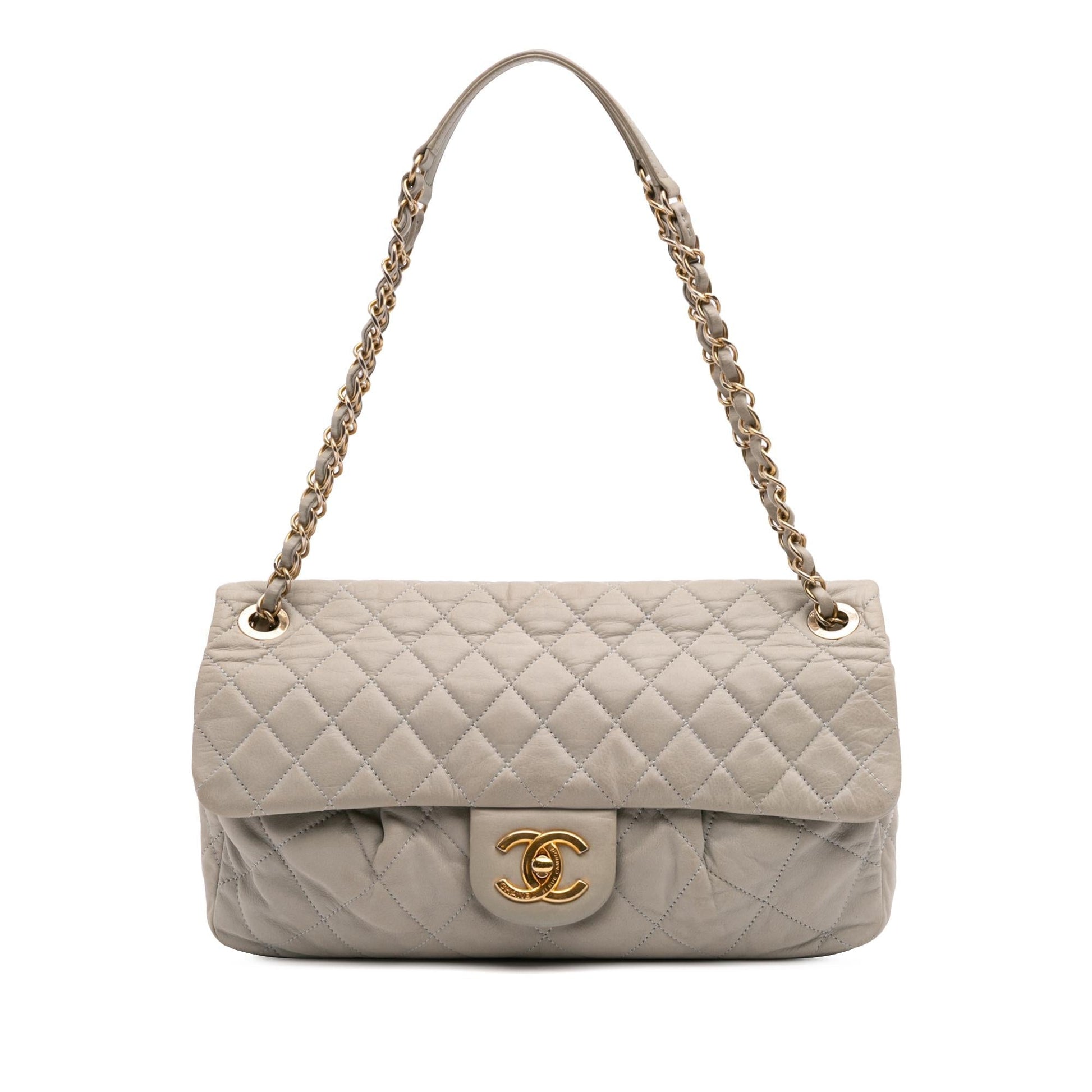 Chanel Quilted Iridescent Calfskin Coco Pleats Flap Handbag