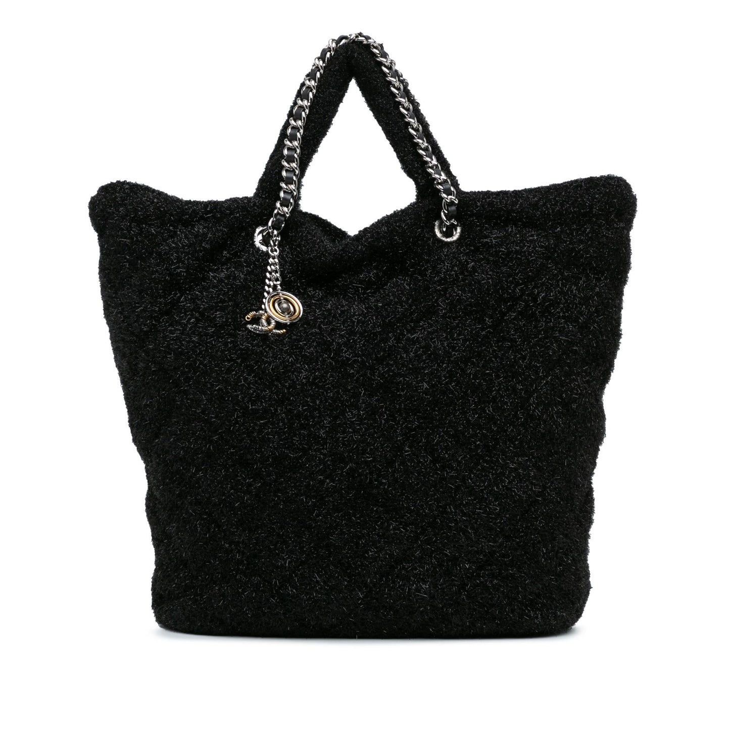 Chanel Quilted Knit Pluto Glitter Satchel Bag Glitter Satchel
