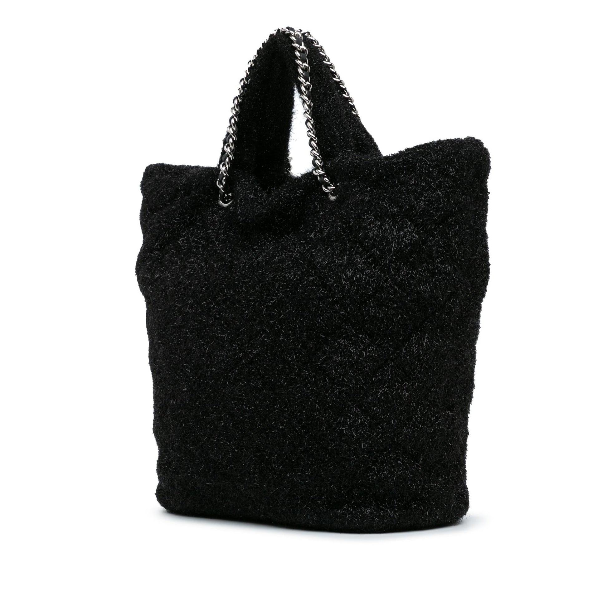 Chanel Quilted Knit Pluto Glitter Satchel Bag Glitter Satchel