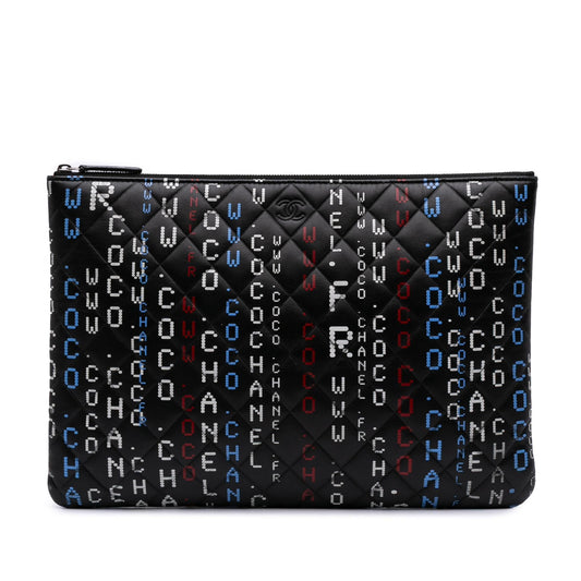 Chanel Quilted Lambskin Data Center O Clutch Bag