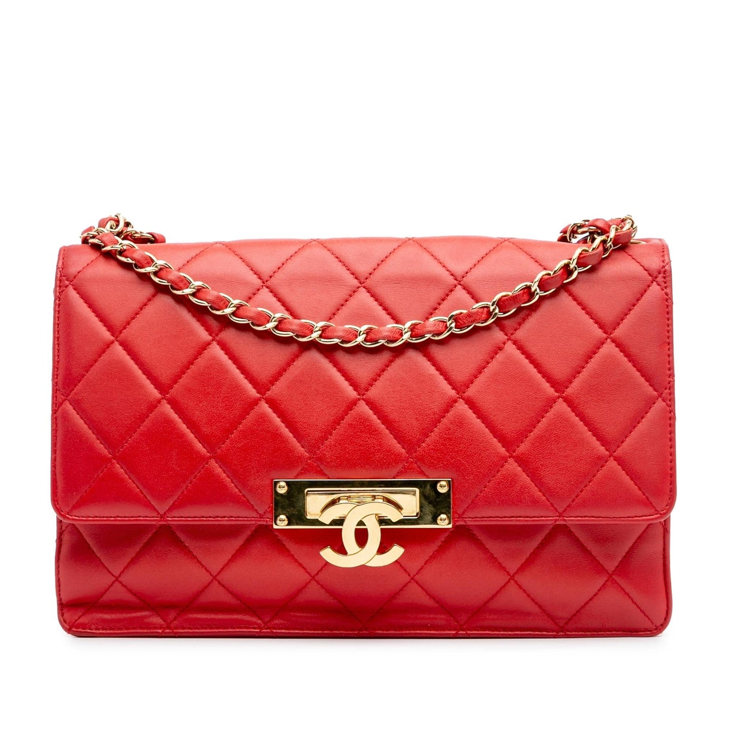 Chanel Quilted Lambskin Golden Class Flap Handbag