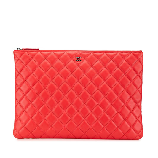 Chanel Quilted Lambskin O Clutch Bag Clutch 1