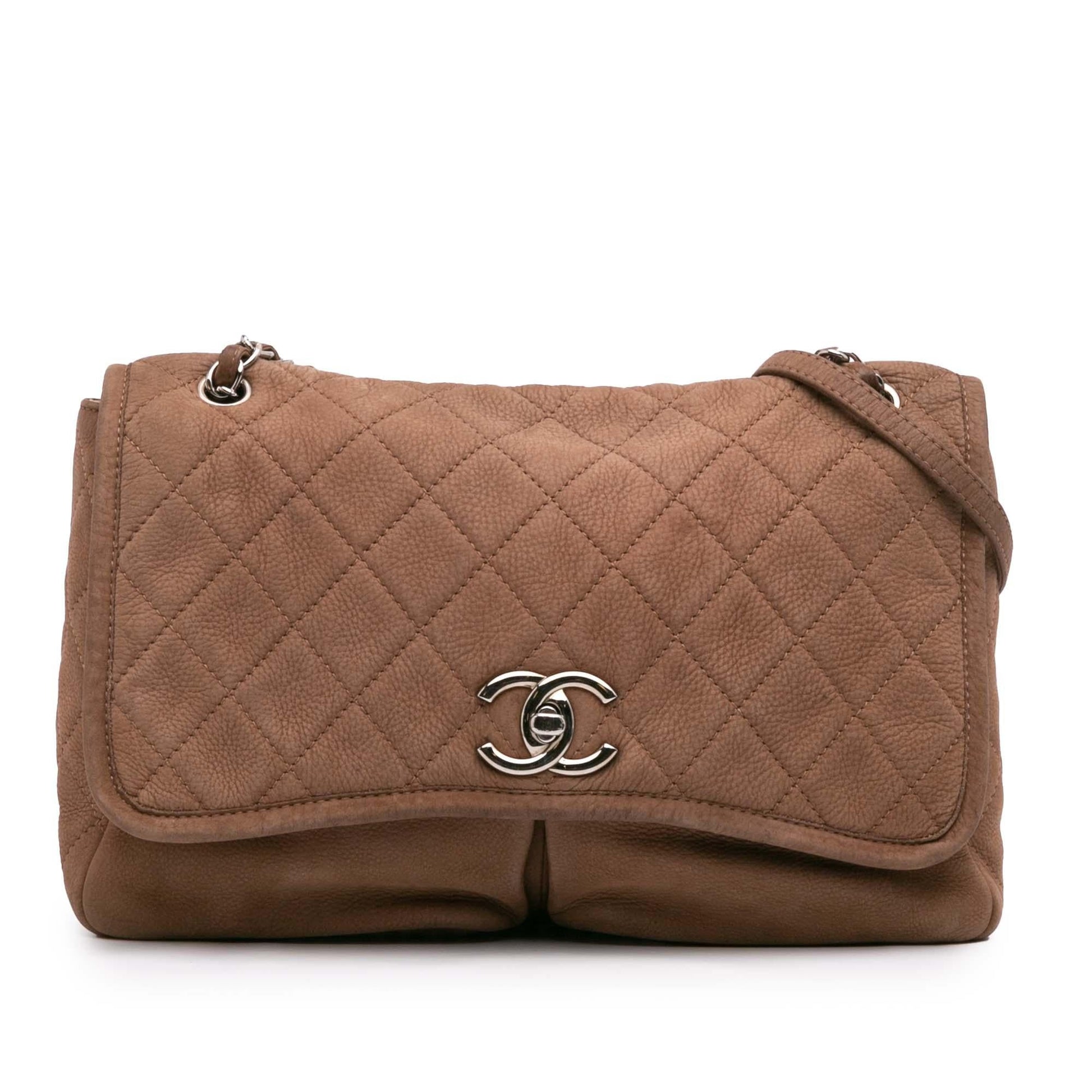 Chanel Quilted Nubuck Natural Beauty Split Pocket Handbag Flap 1