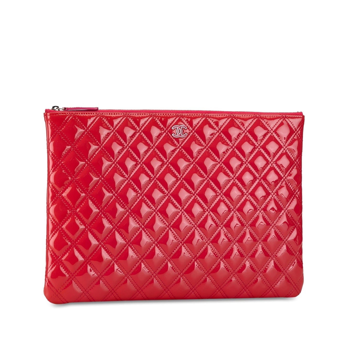 Chanel Quilted Patent O SHG-5Pt1t3 Leather Clutch Bag
