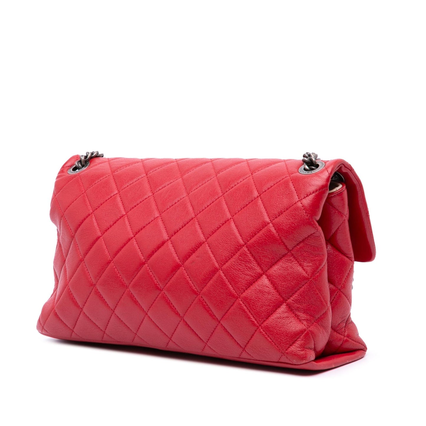 Chanel Quilted Shiny Lambskin Burgundy Rocks Flap Handbag Flap 1