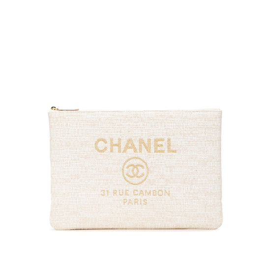 Chanel Raffia Deauville O Clutch Bag