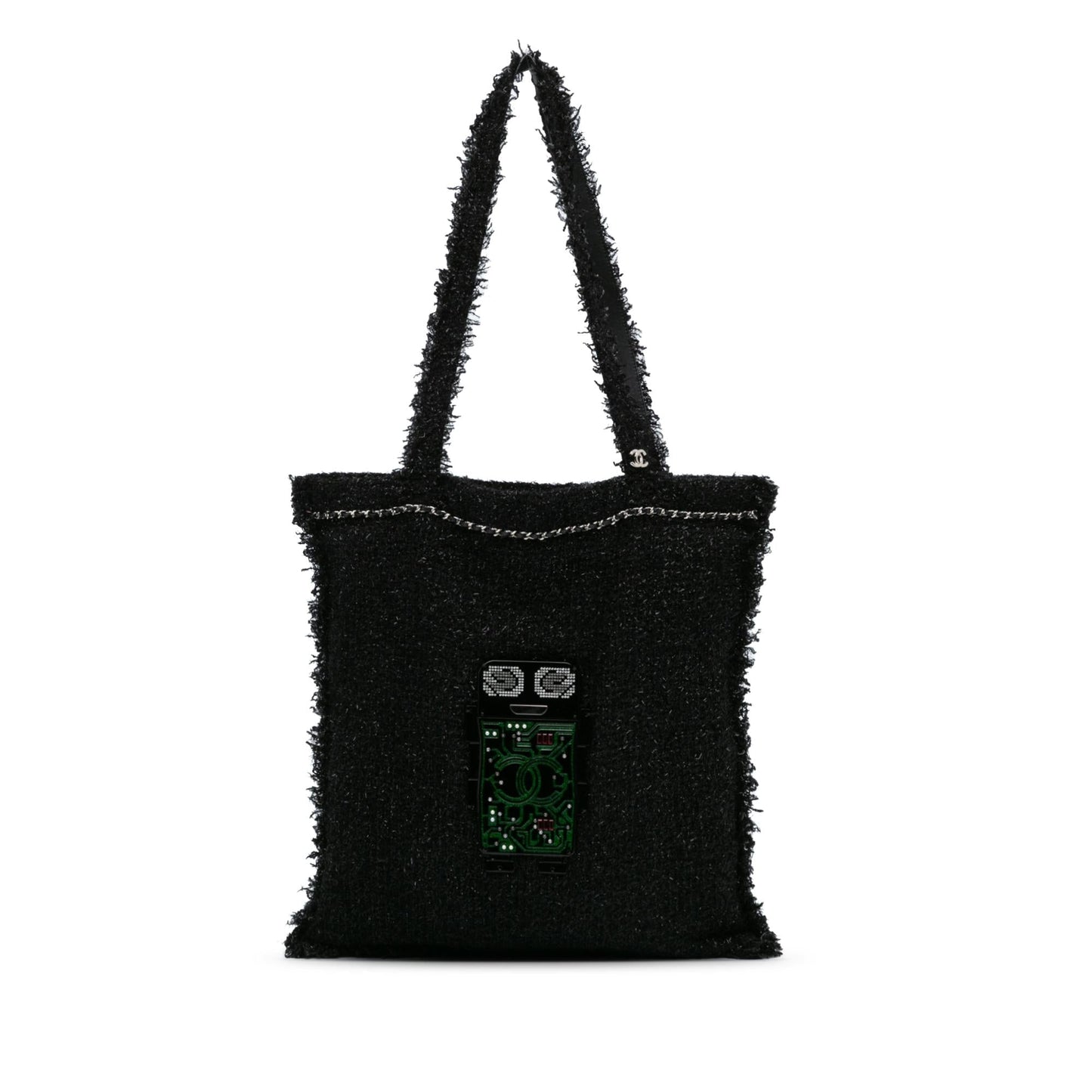 Chanel Resin Embellished Tweed Robot Shopping Tote Bag