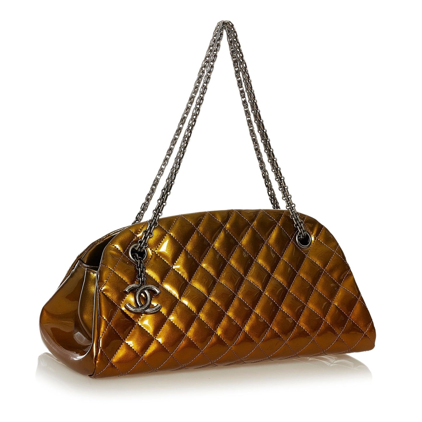 Chanel Mademoiselle Lambskin Bowling SHG Leather Handbag