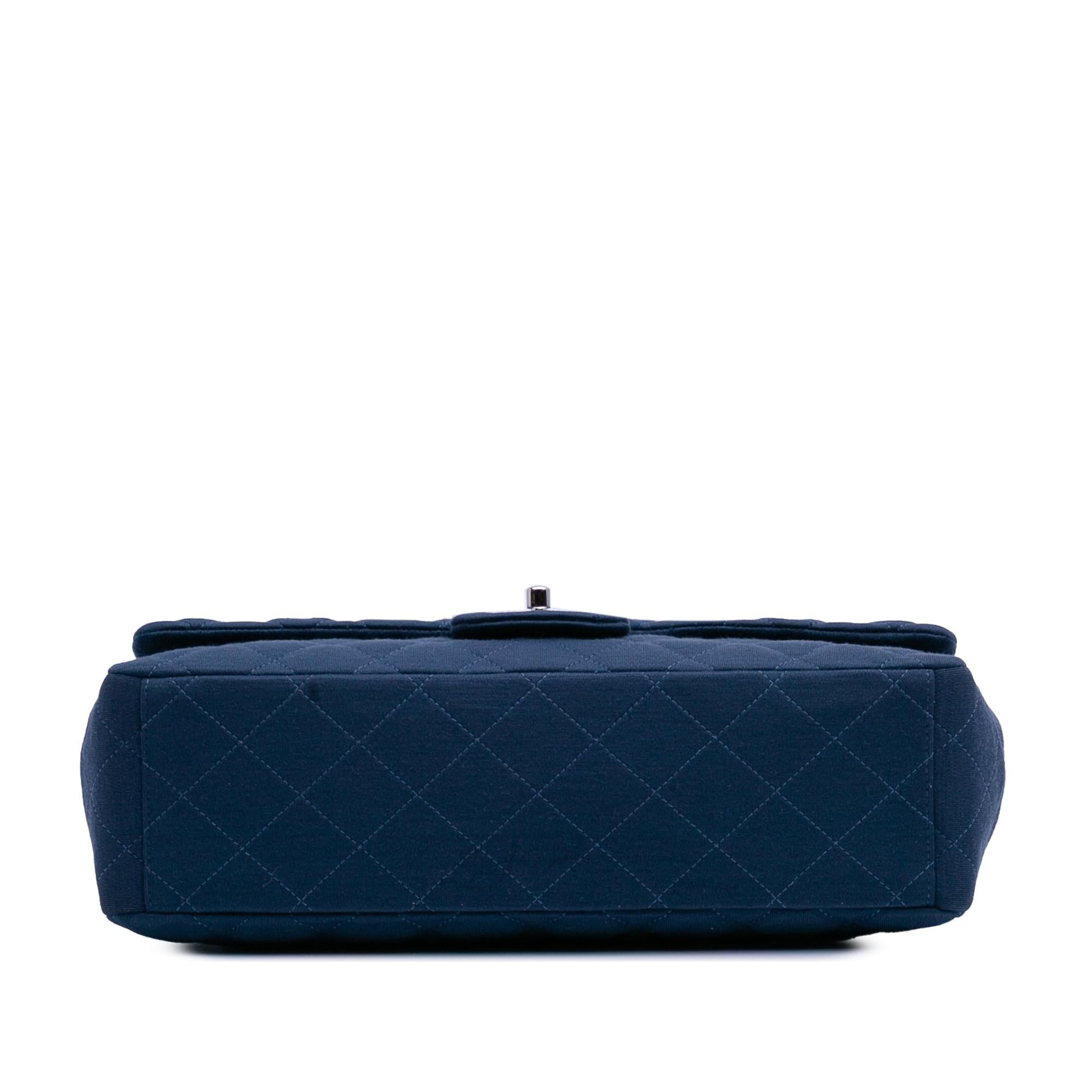 Chanel Maxi Classic Jersey Single Flap Handbag Flap 1