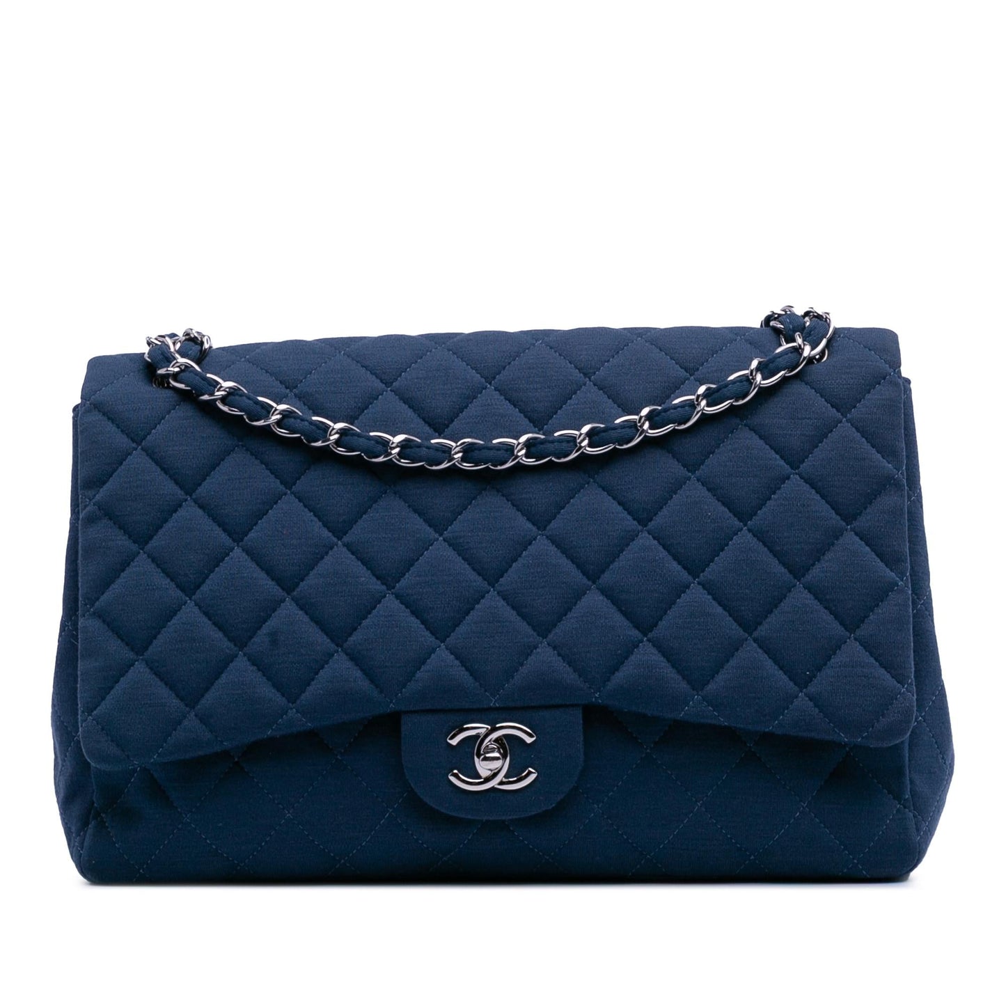 Chanel Maxi Classic Jersey Single Flap Handbag Flap 1