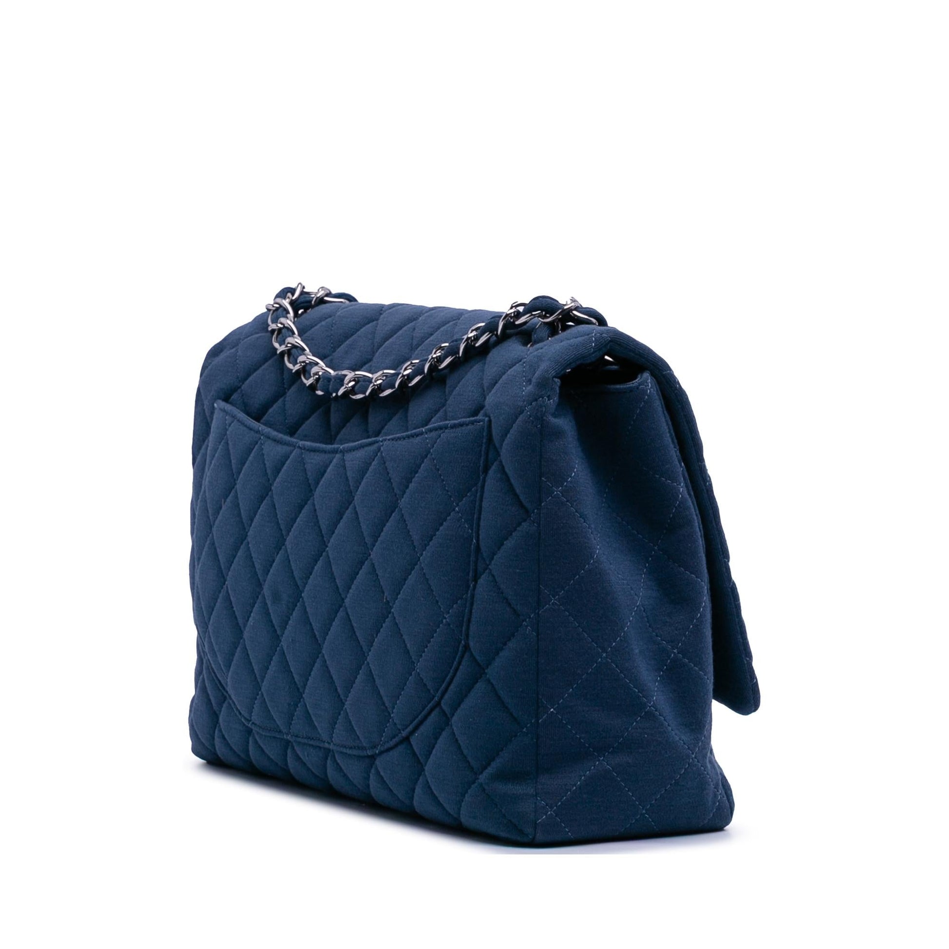 Chanel Maxi Classic Jersey Single Flap Handbag Flap 1