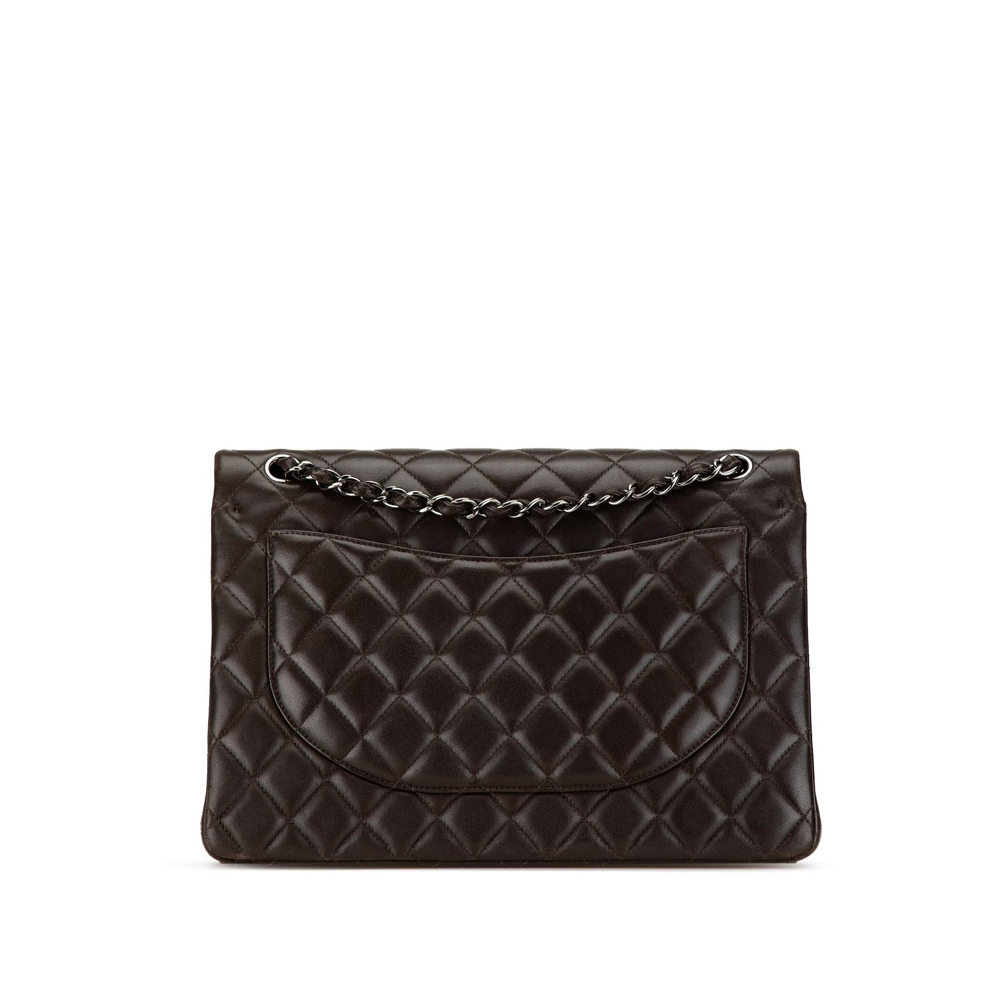 Chanel Maxi Classic Lambskin Double Flap Handbag Flap 1