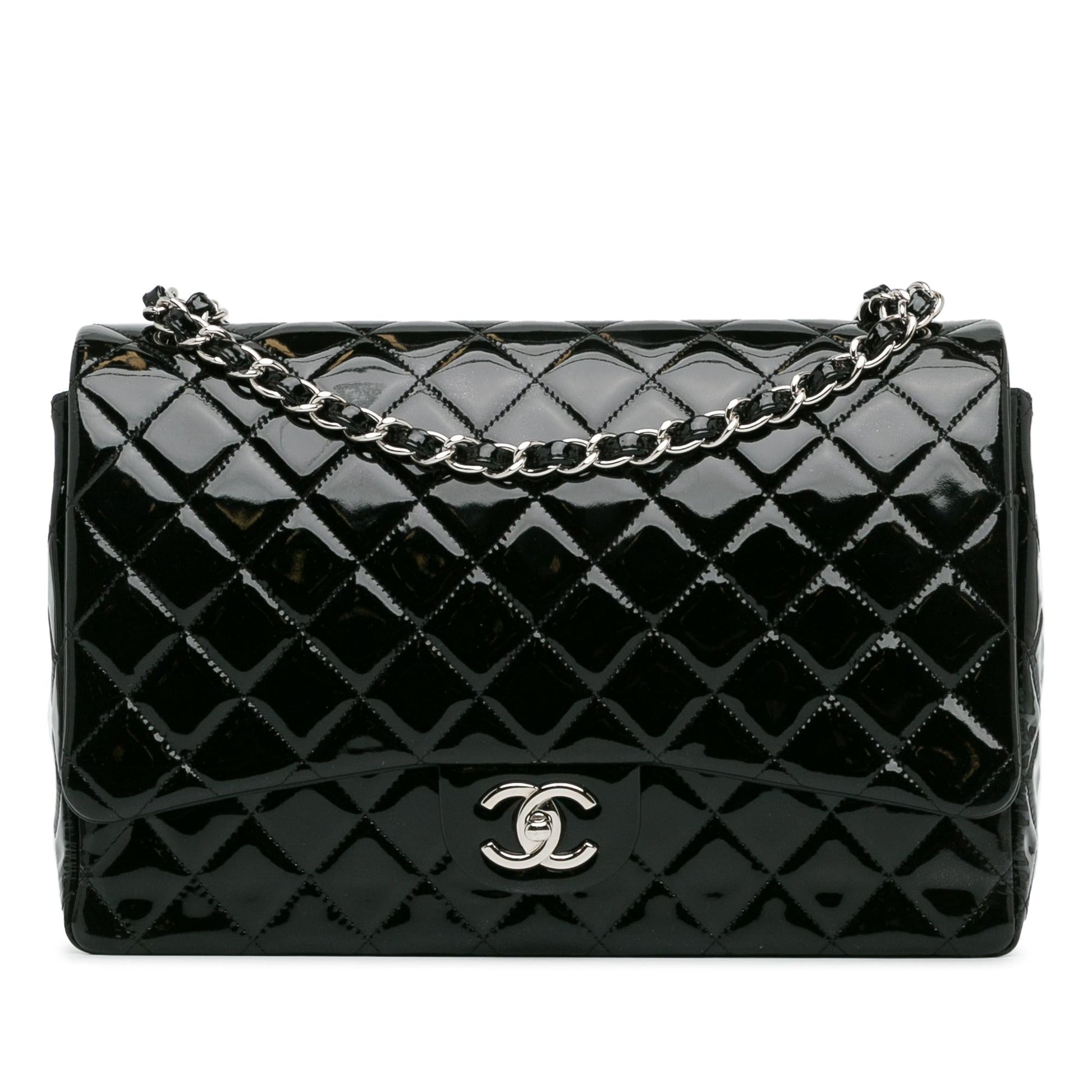 Chanel Maxi Classic Patent Double Flap SHG-WJjEtr Handbag