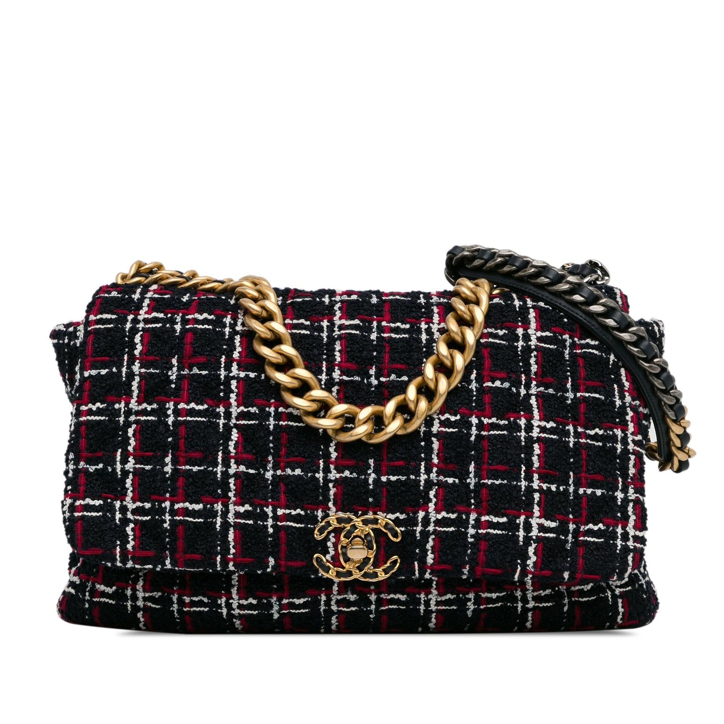 Chanel Maxi Tweed 19 Flap SHG-KTxJdG Handbag