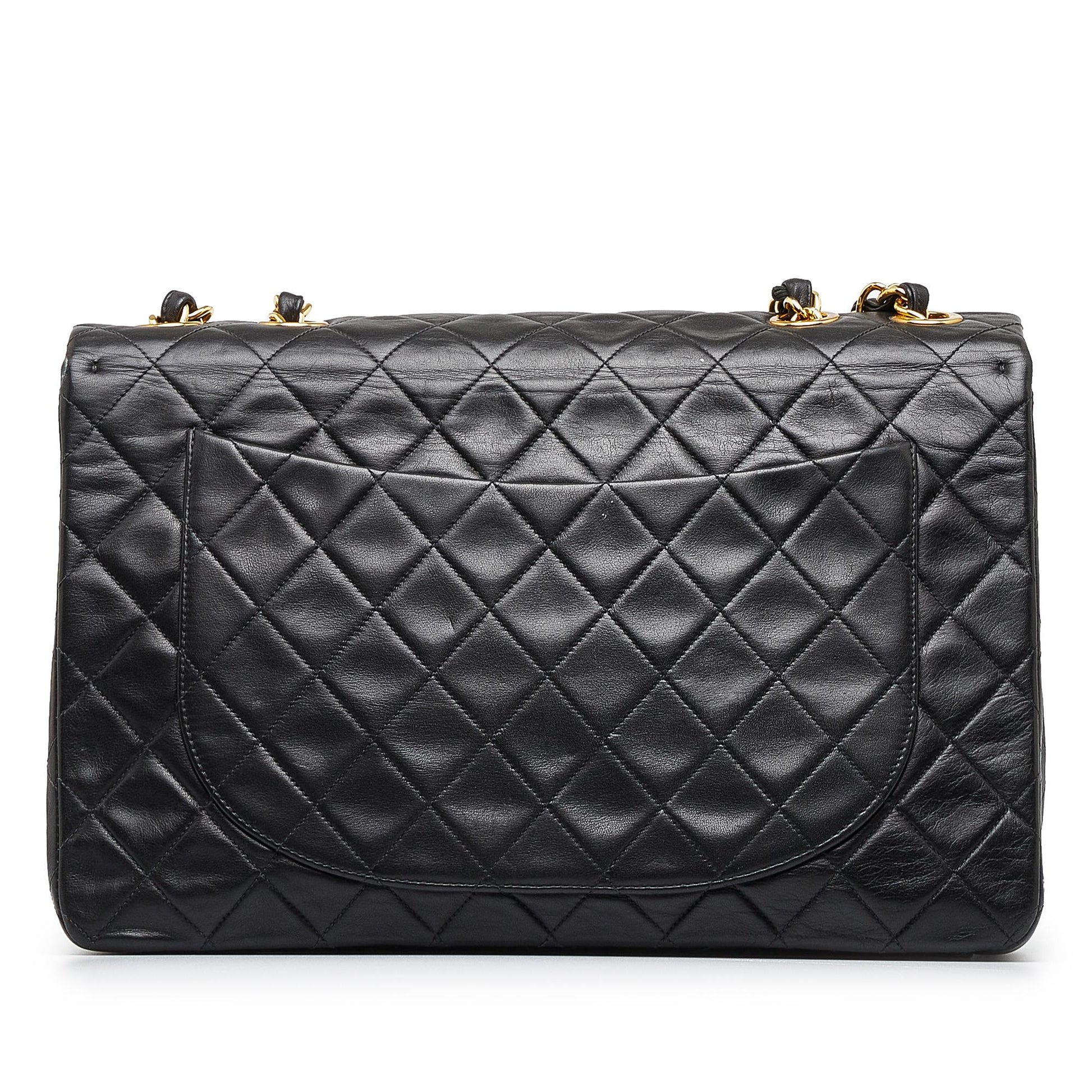 Chanel Maxi XL Classic Lambskin Single Flap Handbag Shg Tslywq