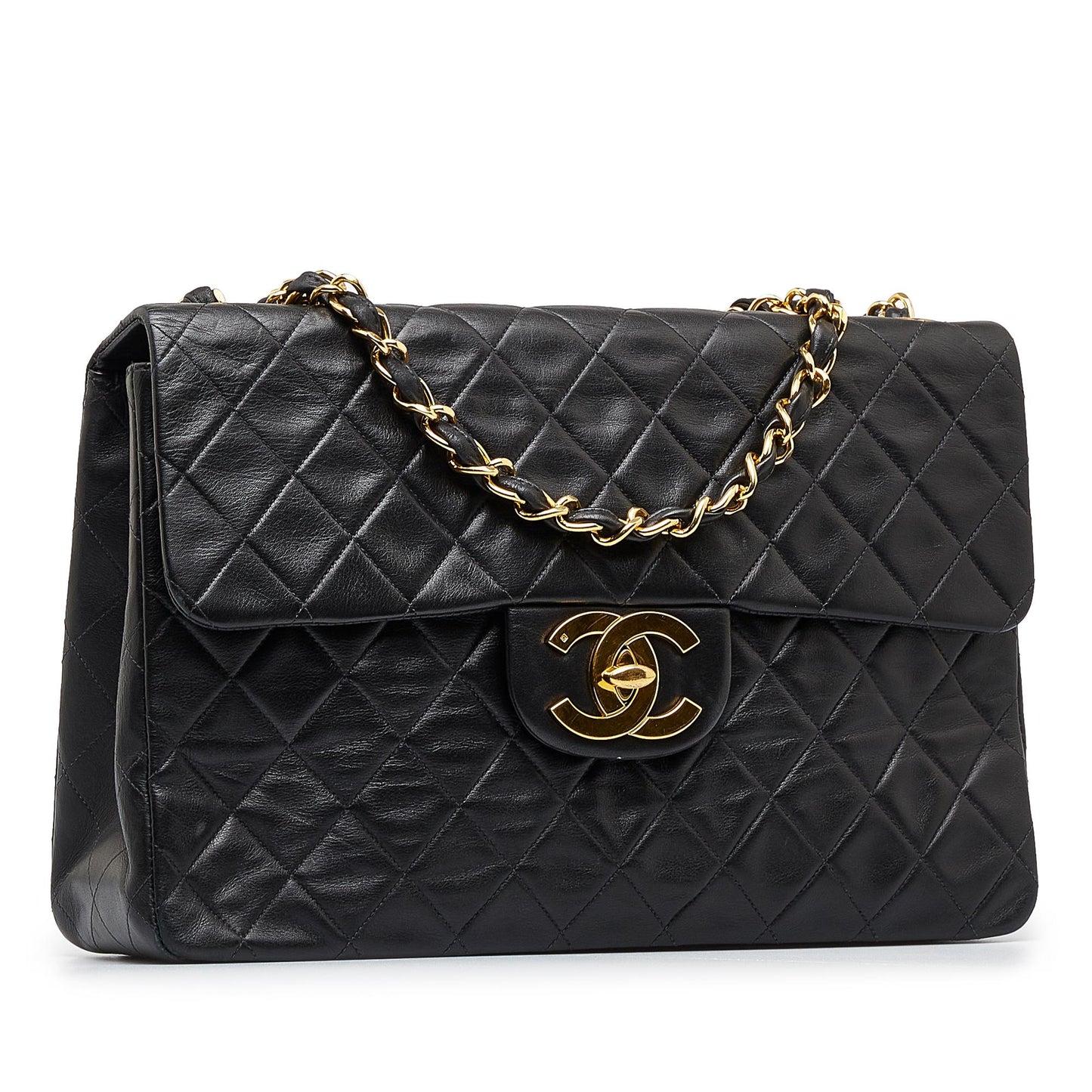 Chanel Maxi XL Classic Lambskin Single Flap Handbag Shg Tslywq