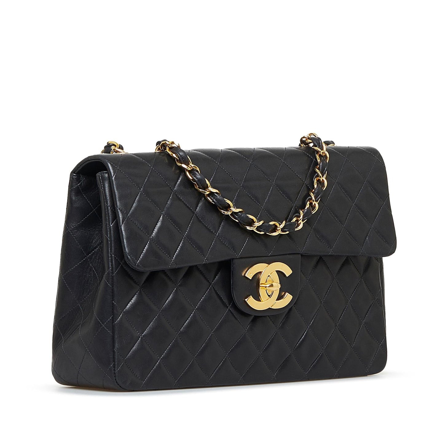 Chanel Maxi XL Classic Lambskin Single Flap Handbag Flap 1