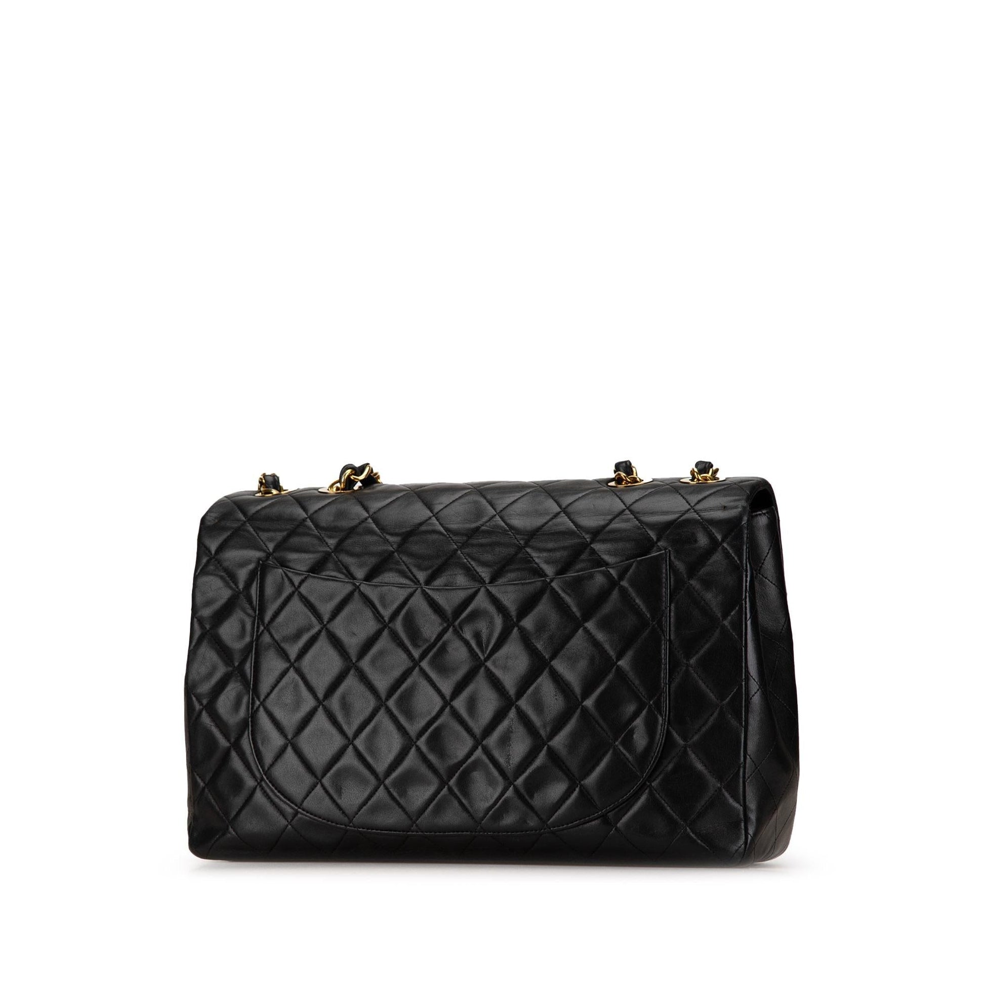 Chanel Maxi XL Classic Lambskin Single Flap Handbag Flap 3