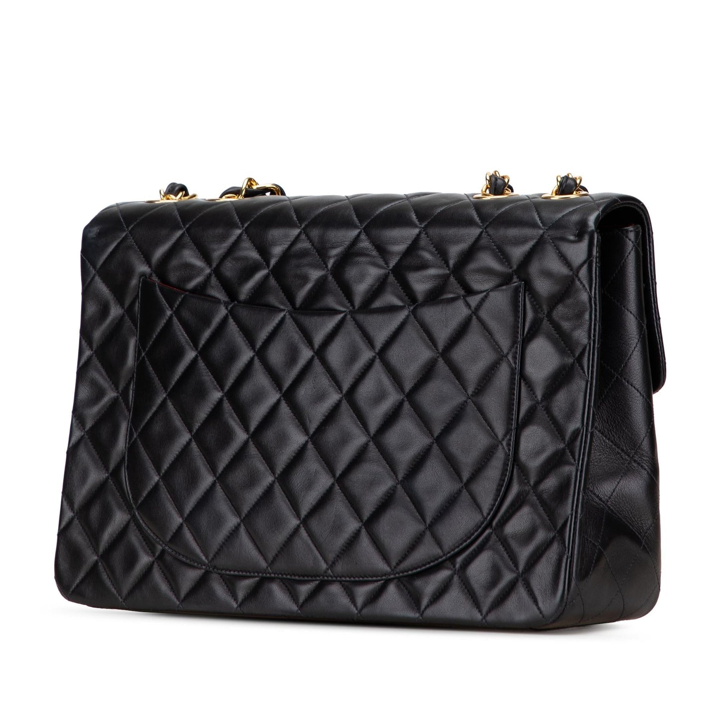 Chanel Maxi XL Classic Lambskin Single Flap Handbag Flap 4