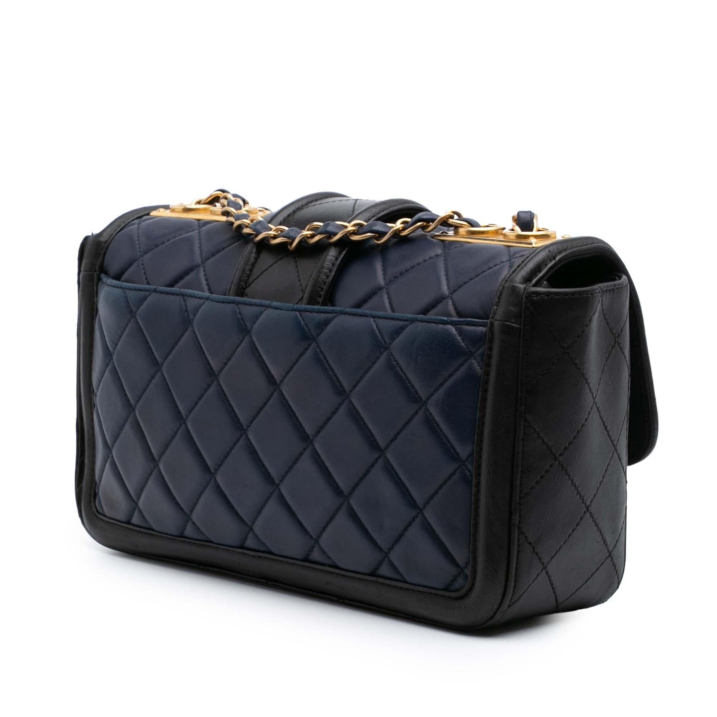 Chanel Bicolor Quilted Lambskin Elegant CC Flap Handbag