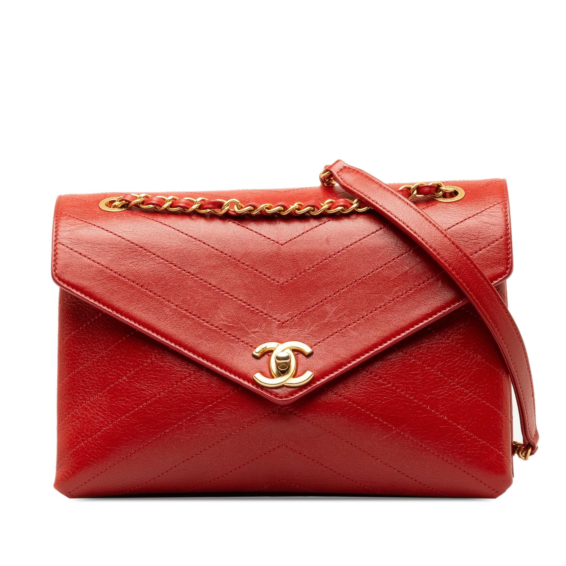 Chanel CC Chevron Lambskin Envelope Flap SHG-k9drR3 Handbag