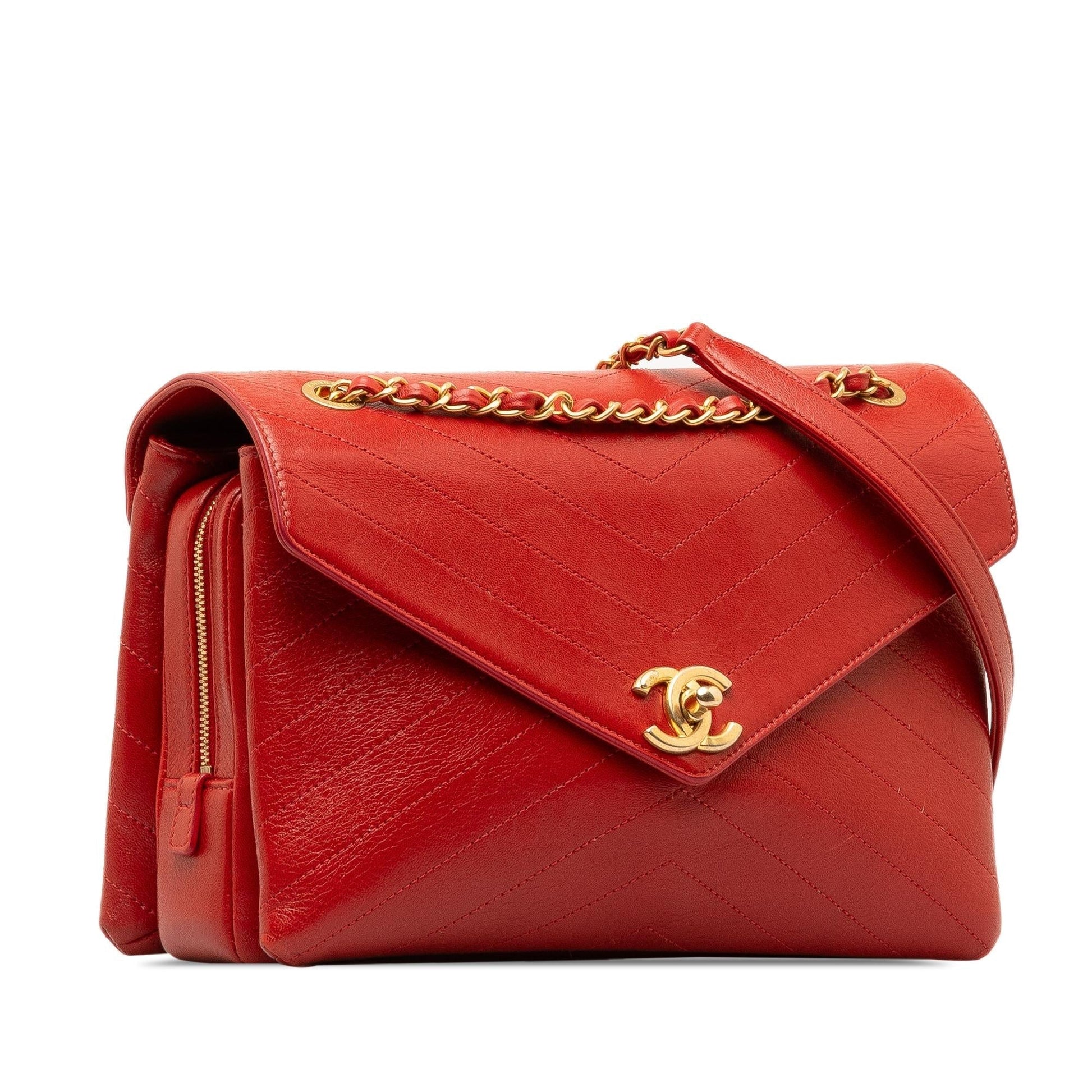 Chanel CC Chevron Lambskin Envelope Flap SHG-k9drR3 Handbag