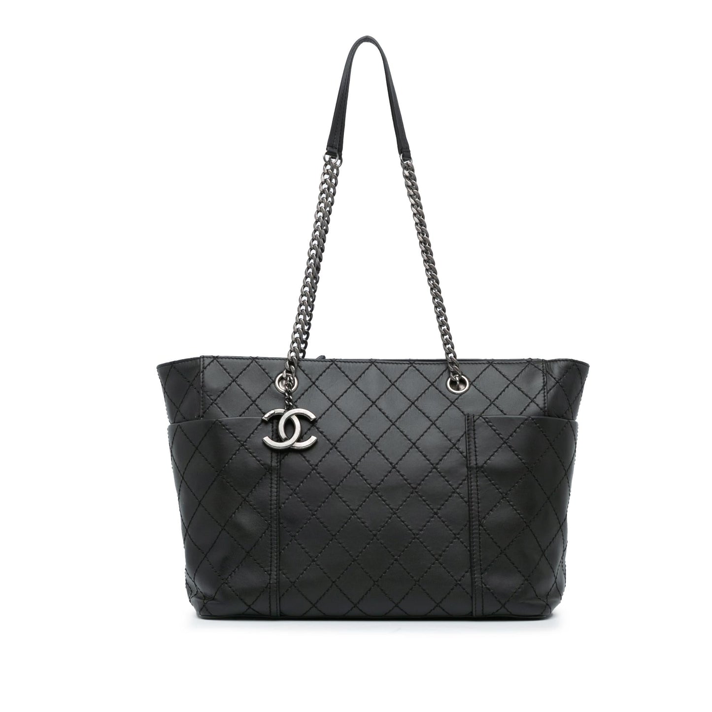 Chanel CC Stitched Calfskin Pocket Zipped SHG-S5VWBc Tote Bag