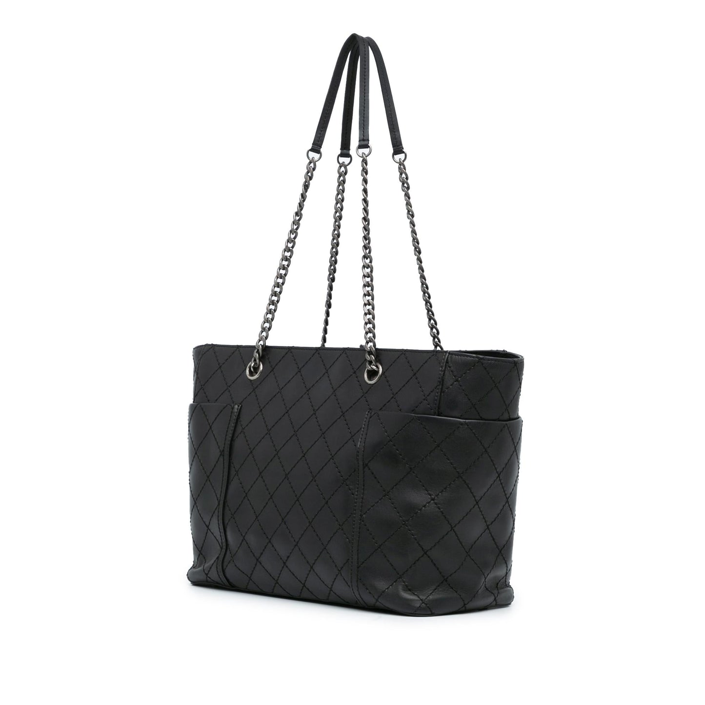 Chanel CC Stitched Calfskin Pocket Zipped SHG-S5VWBc Tote Bag