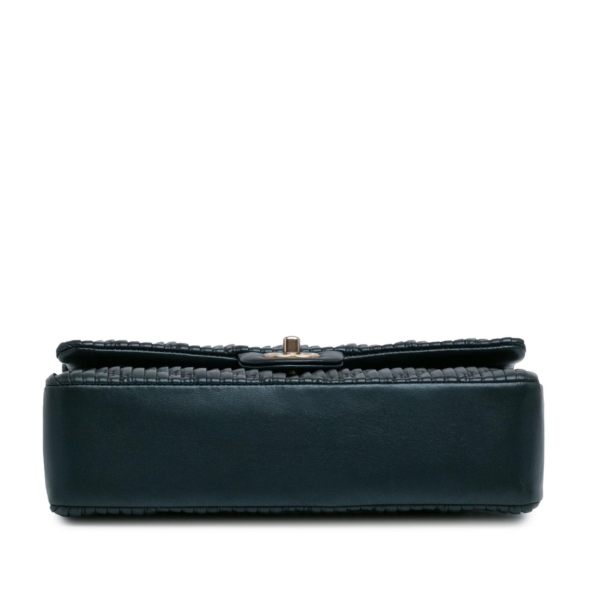 Chanel Calfskin Coco Pleats Double Flap SHG-8NvBoQ Handbag