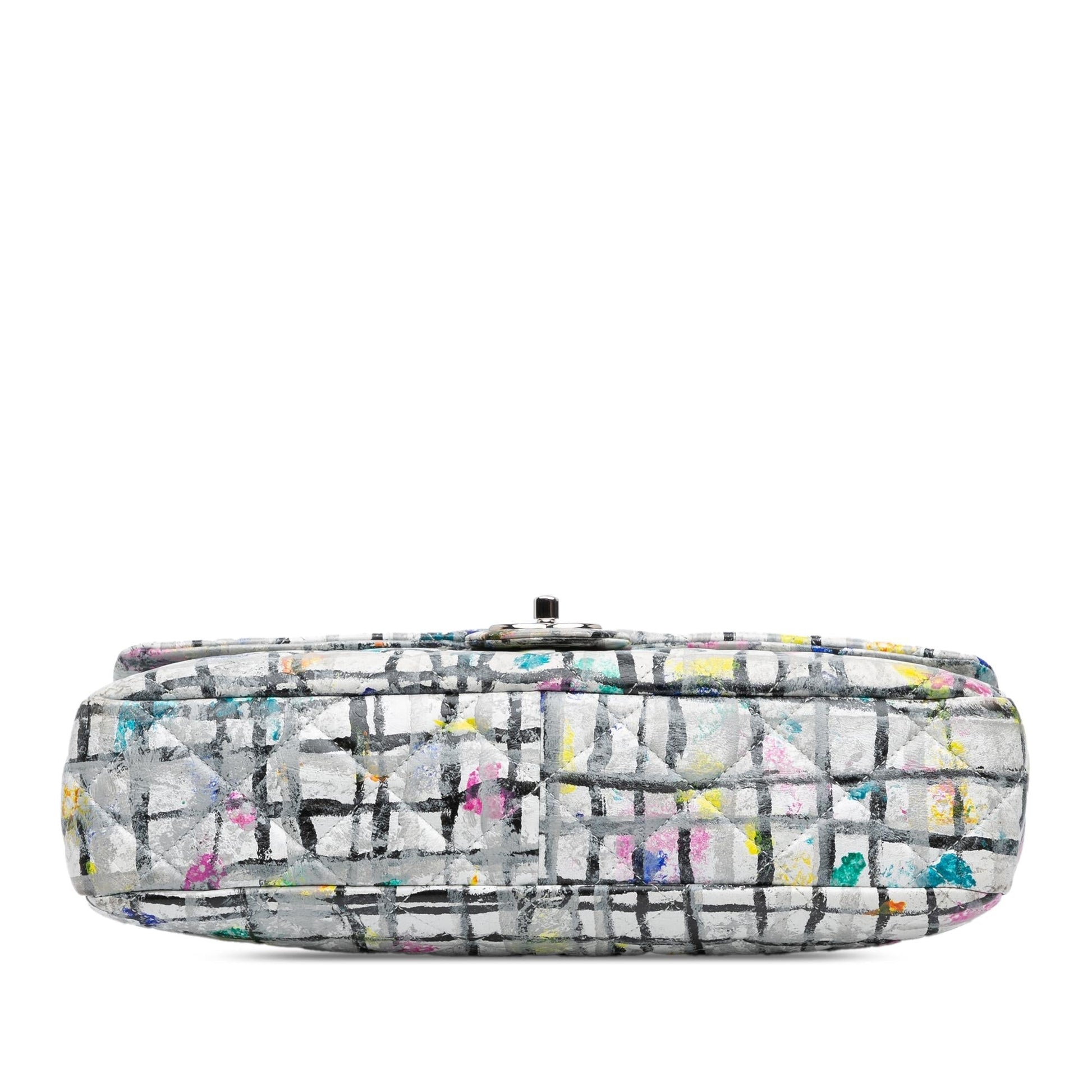 Chanel Calfskin Hand Painted Graffiti Flap Handbag