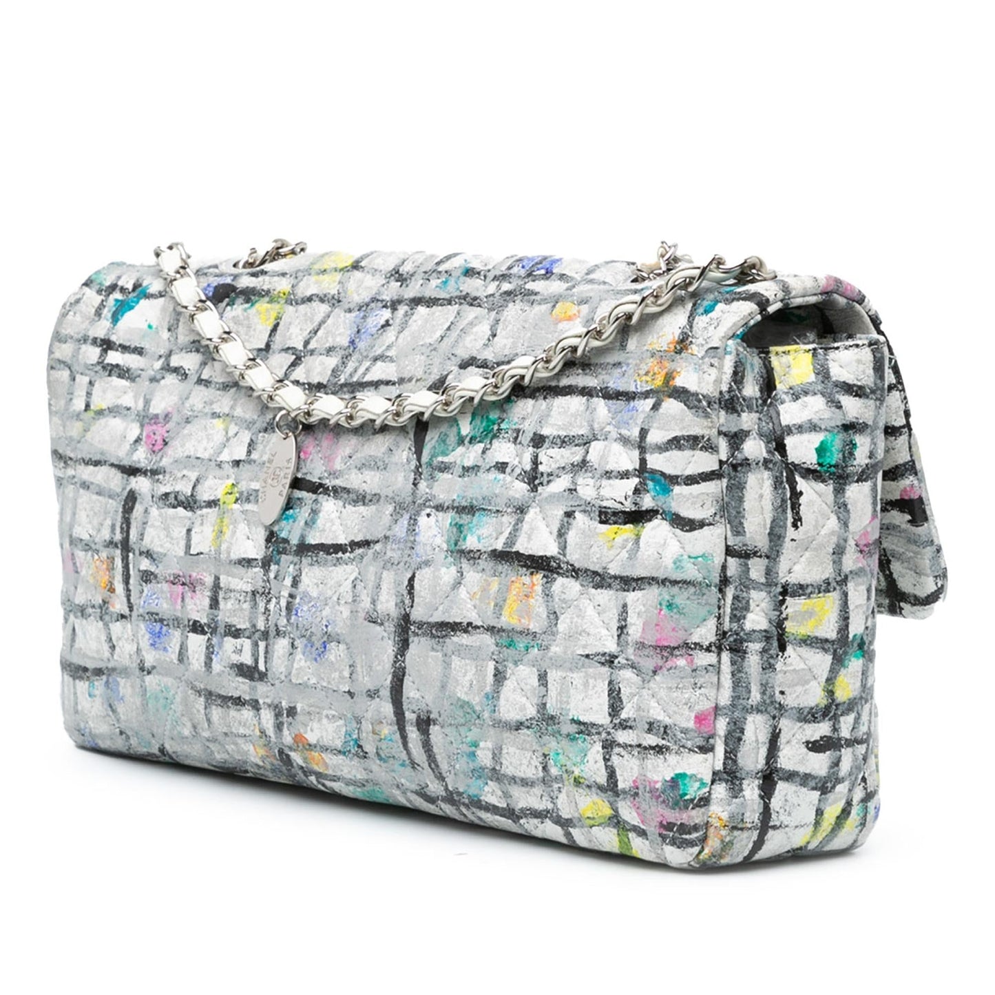 Chanel Calfskin Hand Painted Graffiti Flap Handbag Graffiti Flap