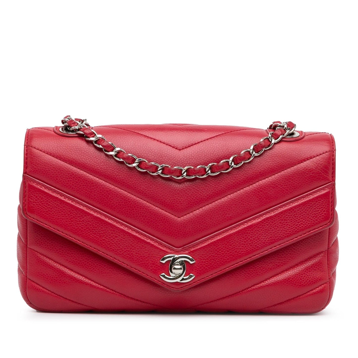 Chanel Caviar Chevron Data Center Envelope Flap Handbag