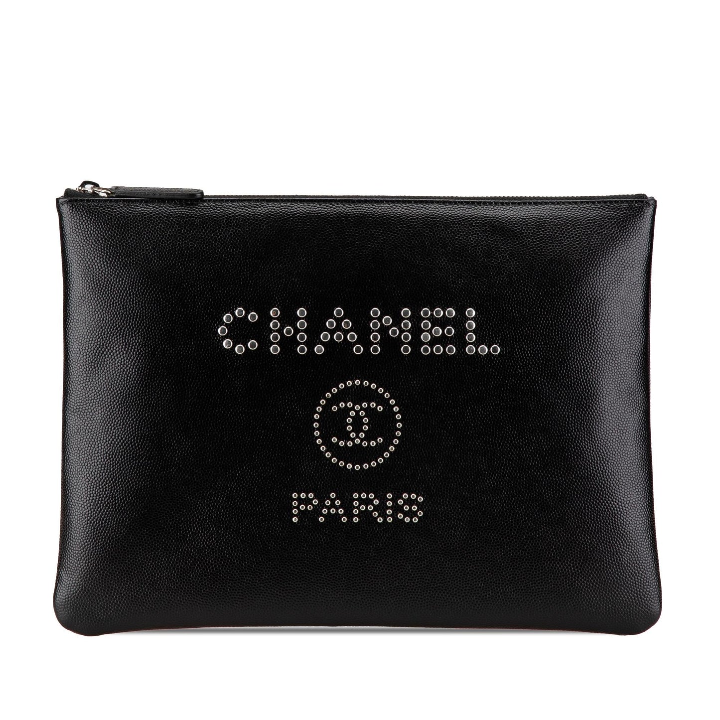 Chanel Caviar Deauville Studded O Clutch Bag Clutch 1