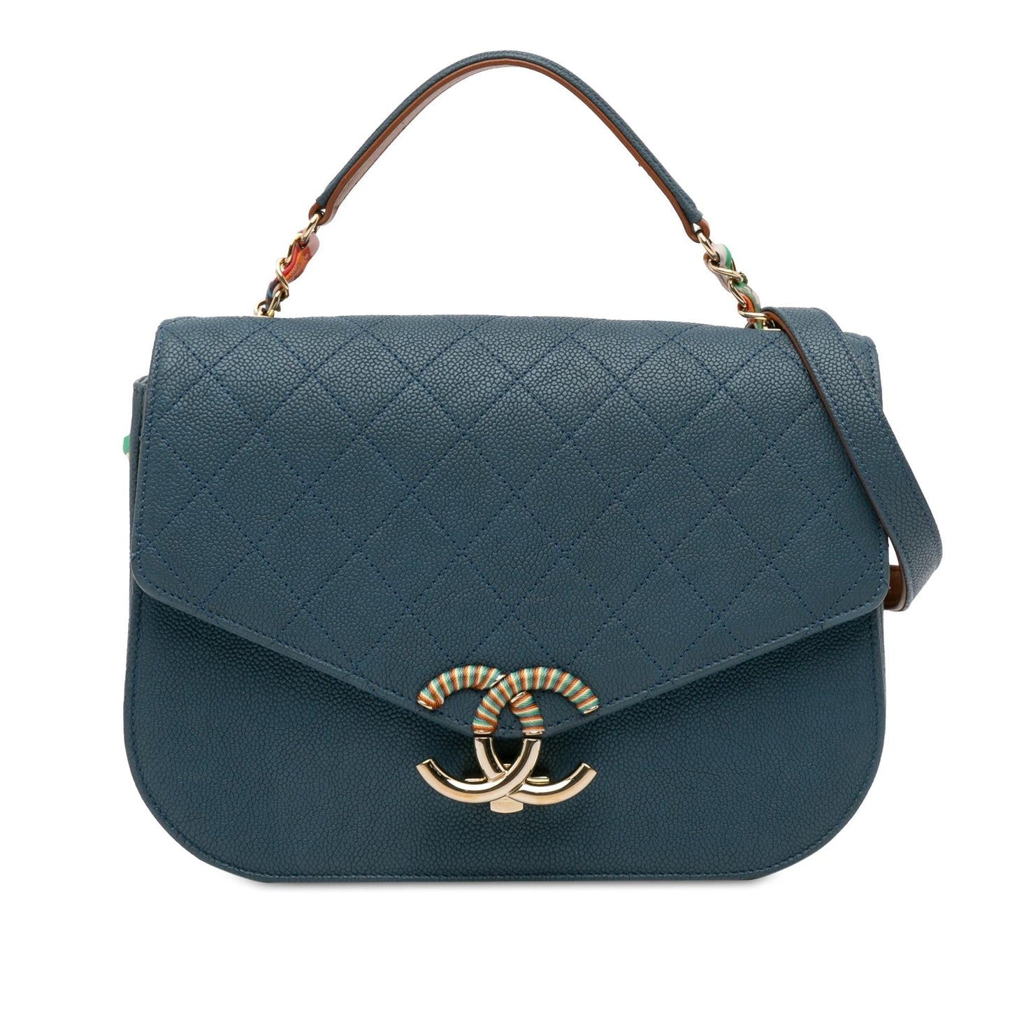 Chanel Caviar Paris Cuba Thread Around Flap Handbag