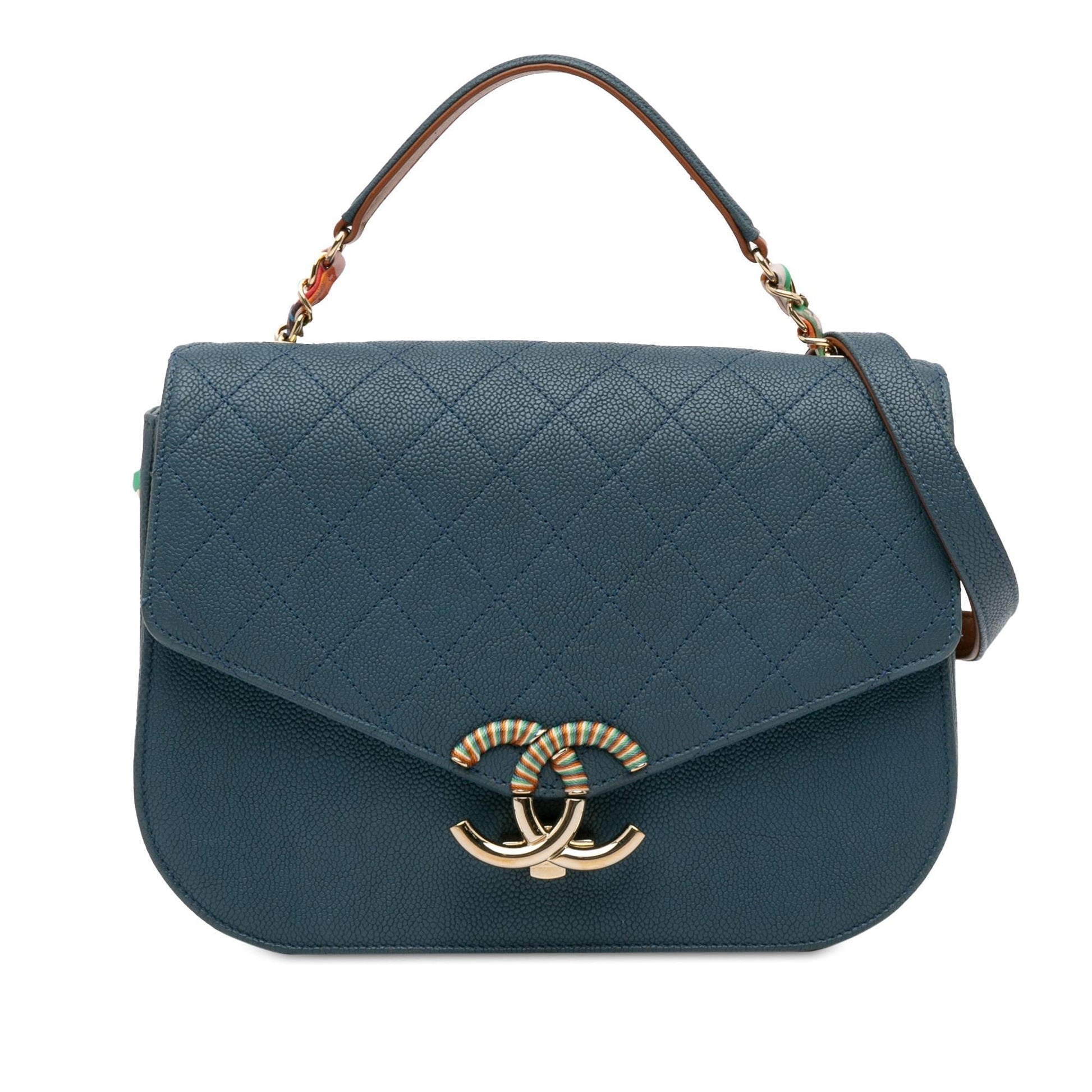 Chanel Caviar Paris Cuba Thread Around Flap Handbag