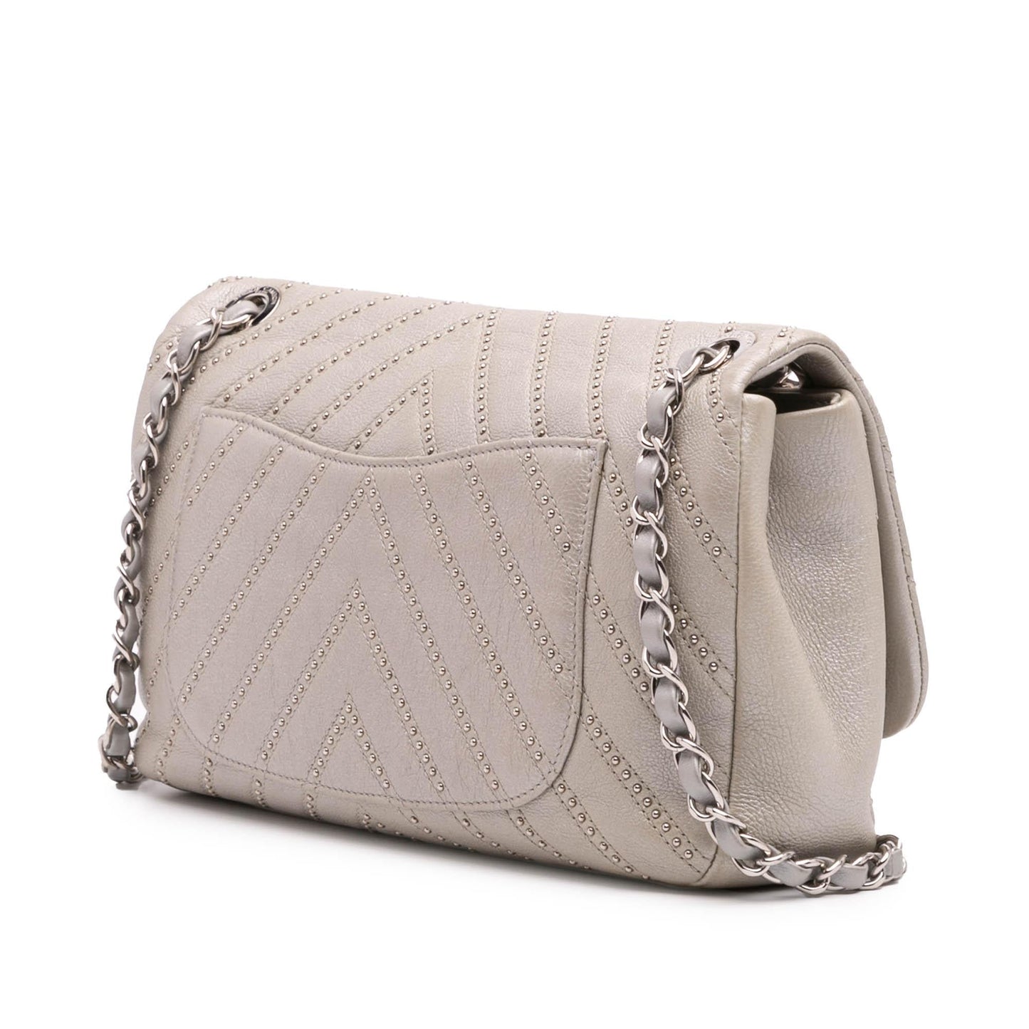 Chanel Chevron Calfskin Stud Wars Flap Handbag