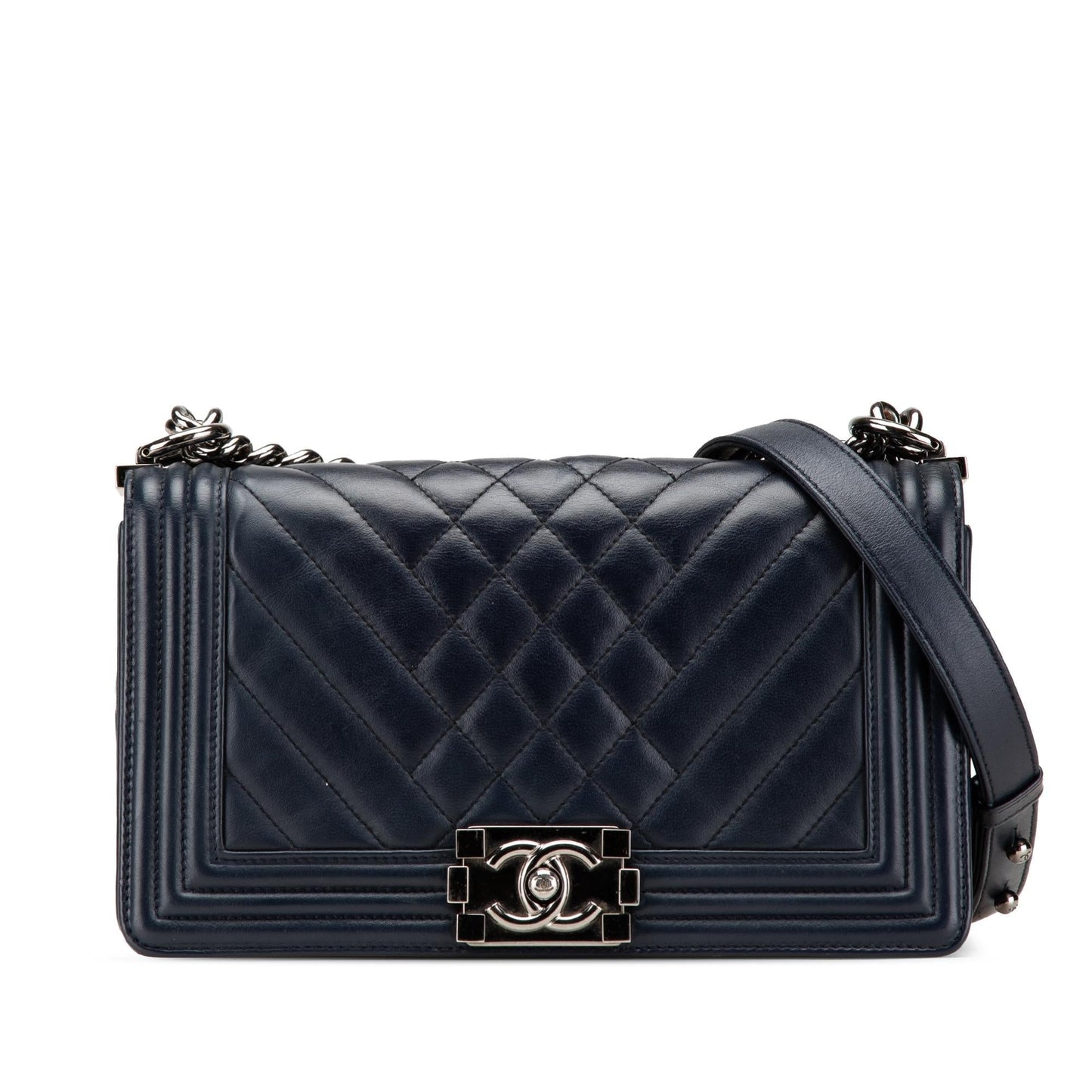 Chanel Chevron Lambskin Boy Flap Handbag