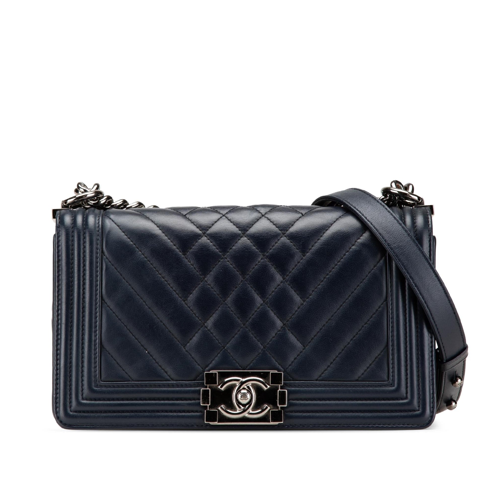 Chanel Chevron Lambskin Boy Flap Handbag