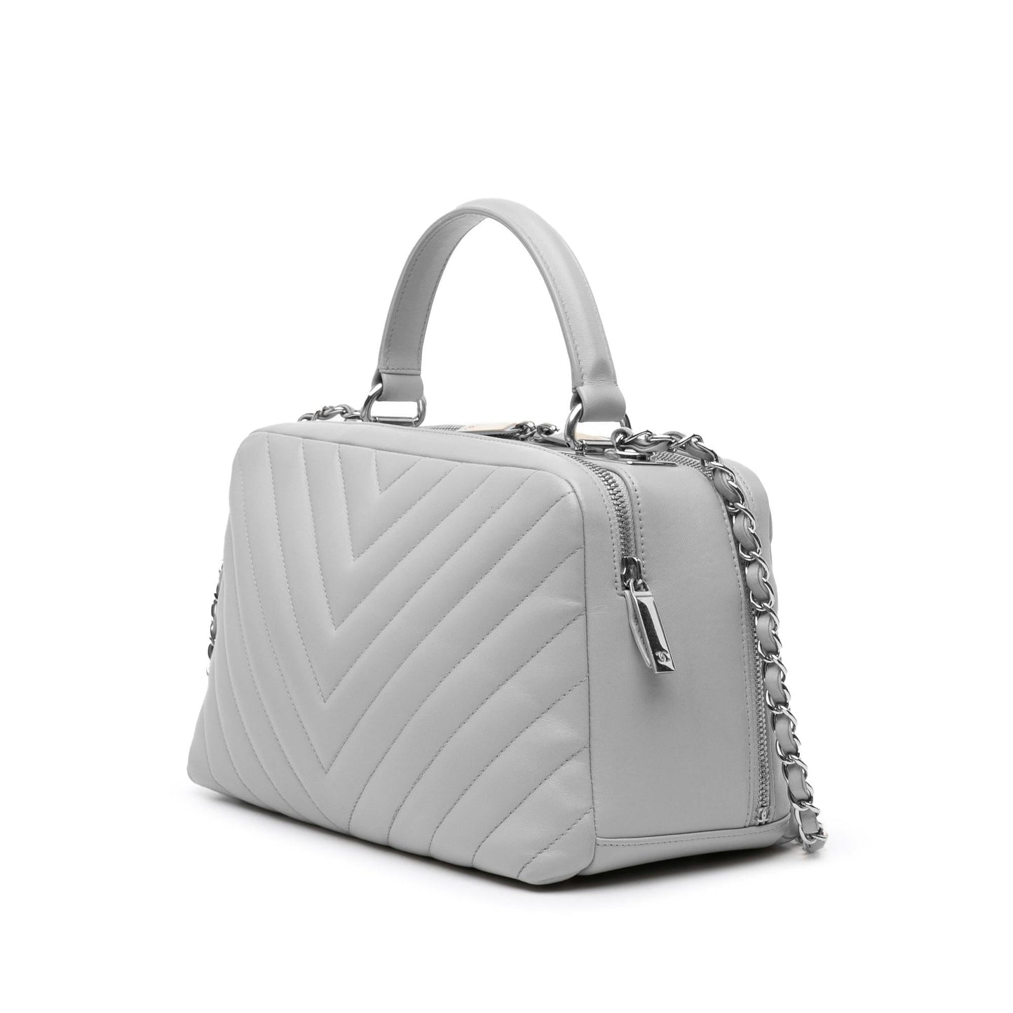 Chanel Chevron Lambskin Trendy CC Bowling Handbag