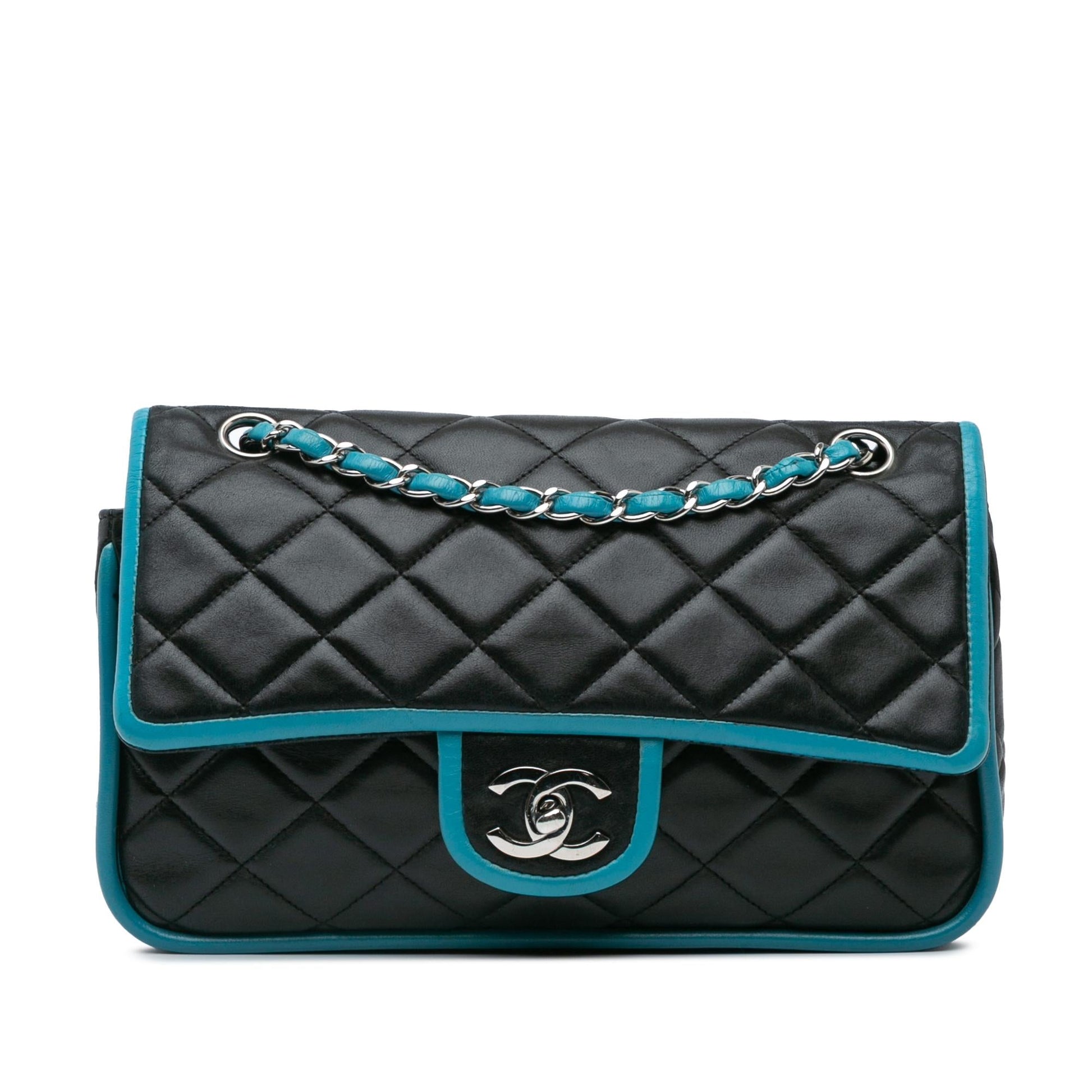 Chanel Classic Bicolor Lambskin Double Flap Handbag