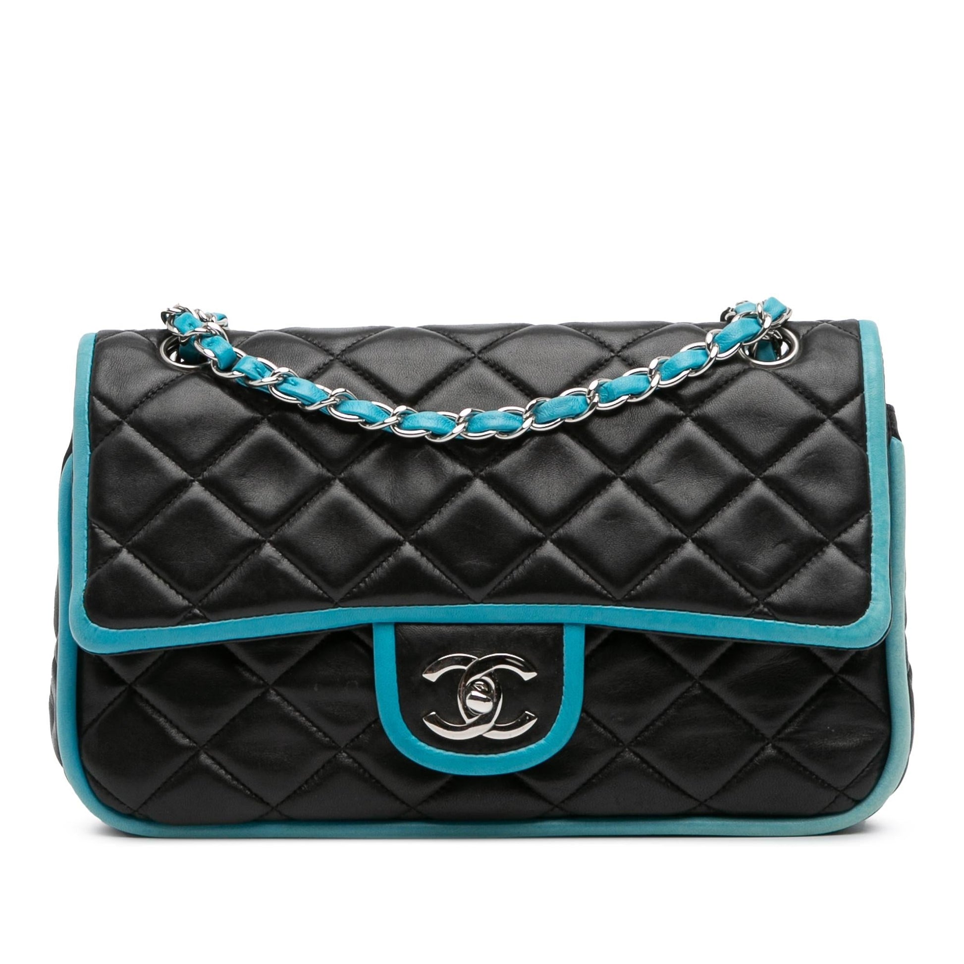 Chanel Classic Bicolor Quilted Lambskin Double Flap Handbag