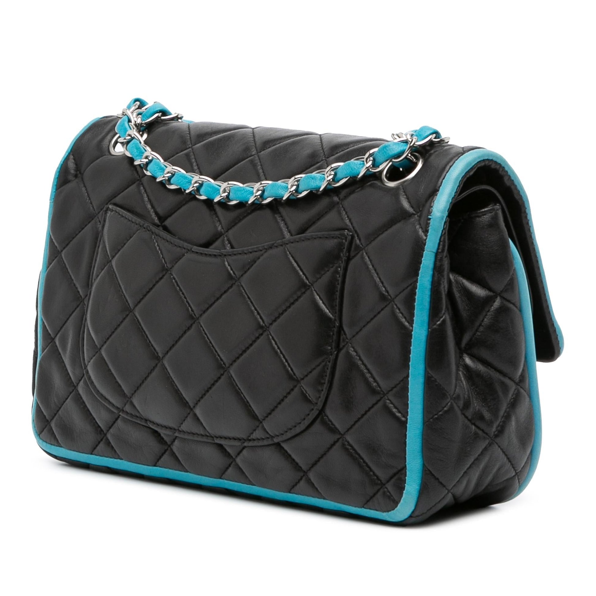 Chanel Classic Bicolor Quilted Lambskin Double Flap Handbag