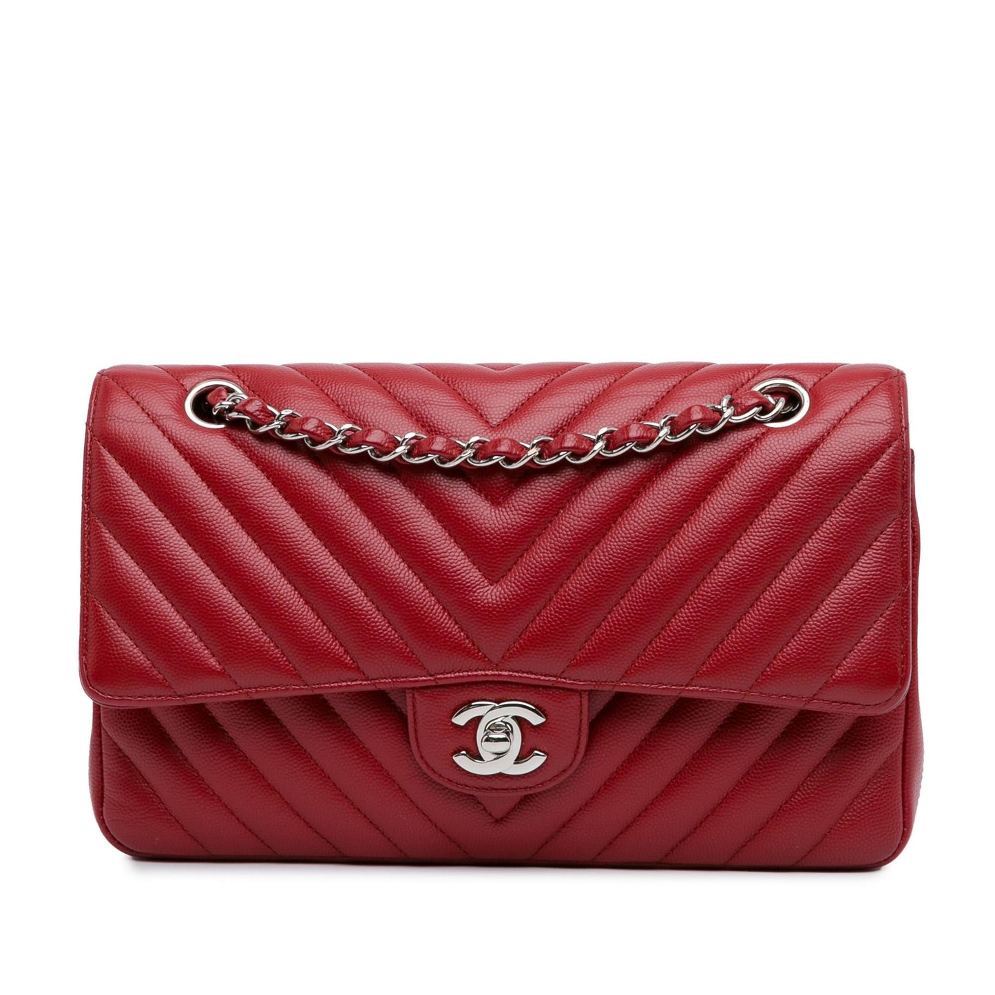 Chanel Classic Chevron Caviar Double Flap Handbag Flap 2