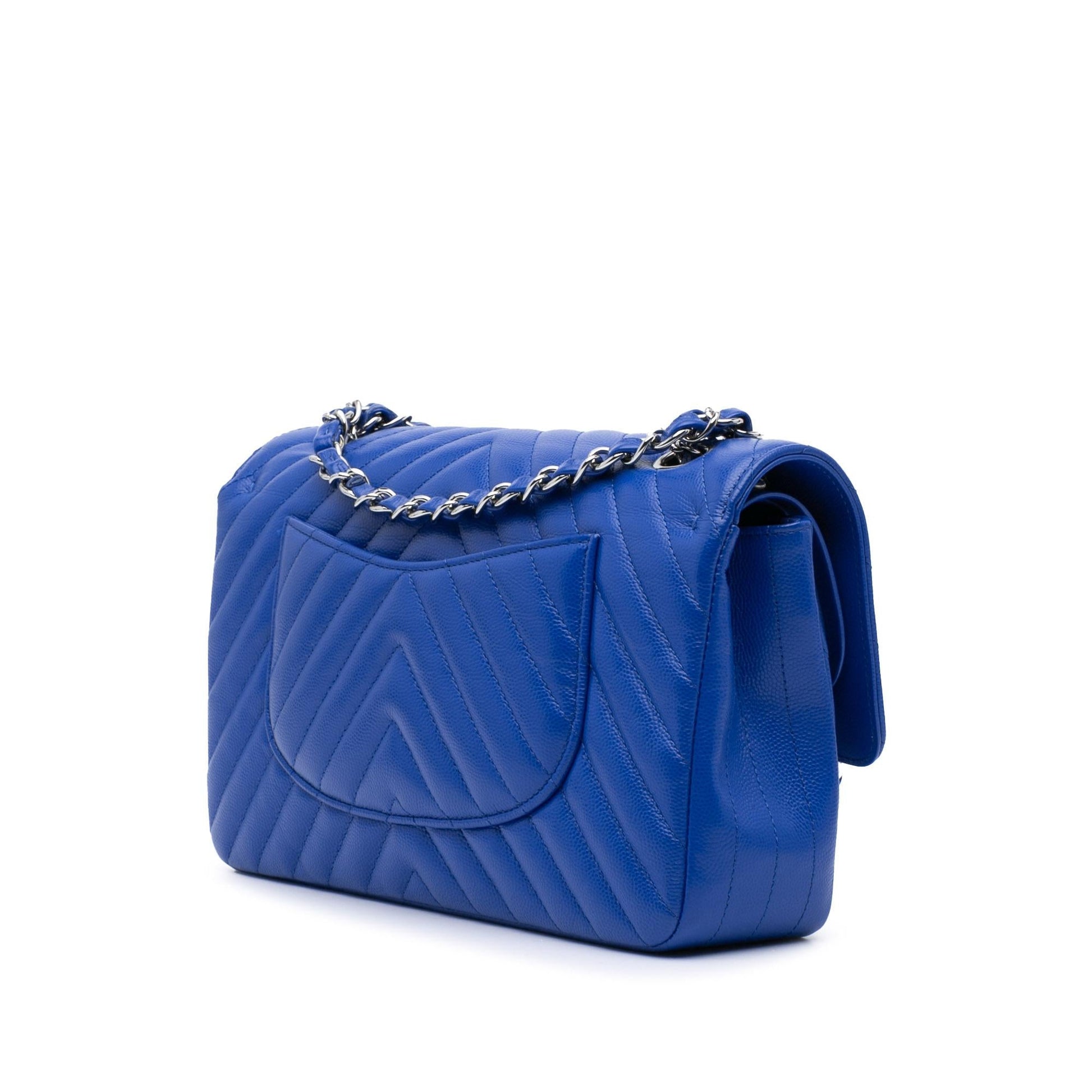 Chanel Classic Chevron Caviar Double Flap Handbag Flap 3